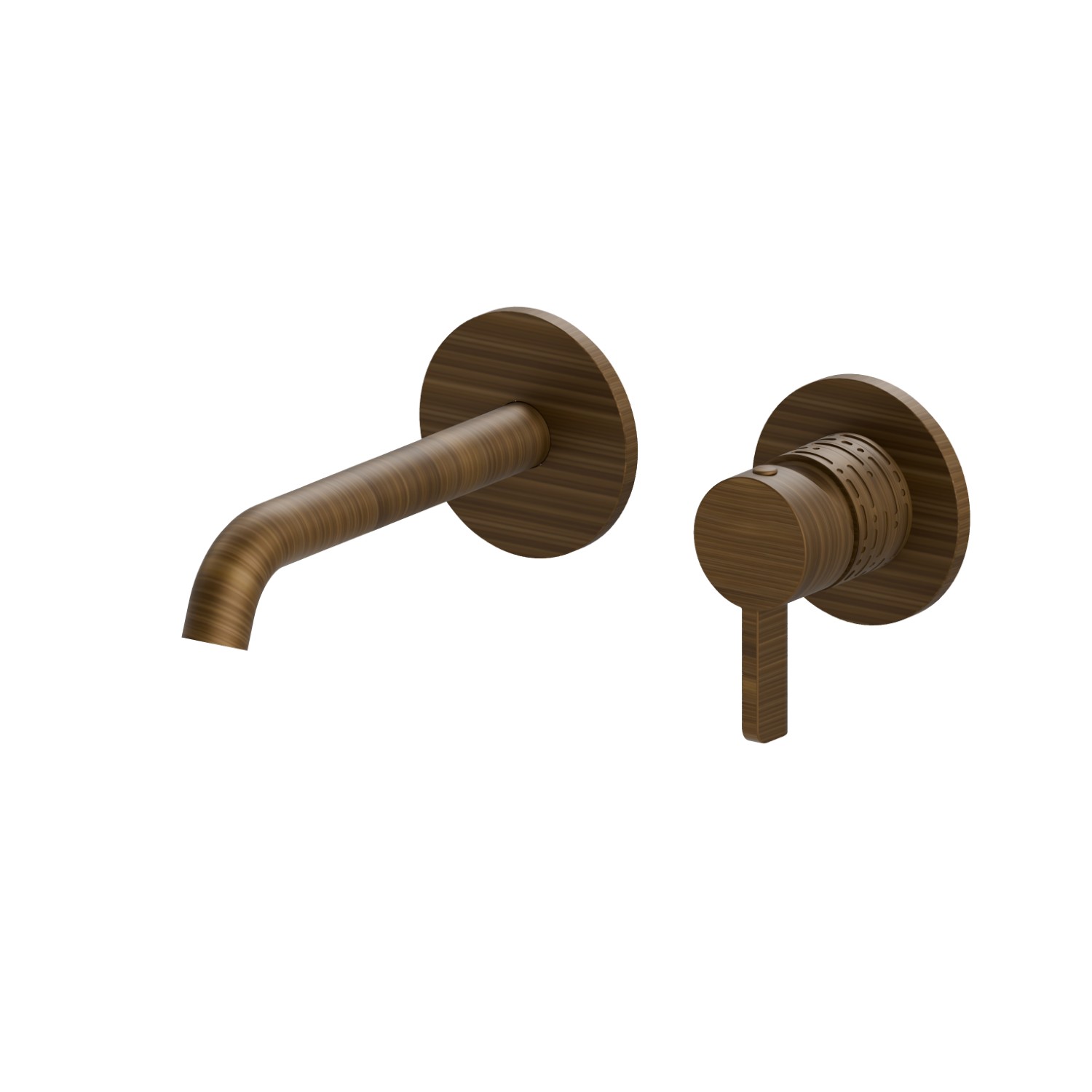 Single lever wall mixer group - finish Groove Bronze