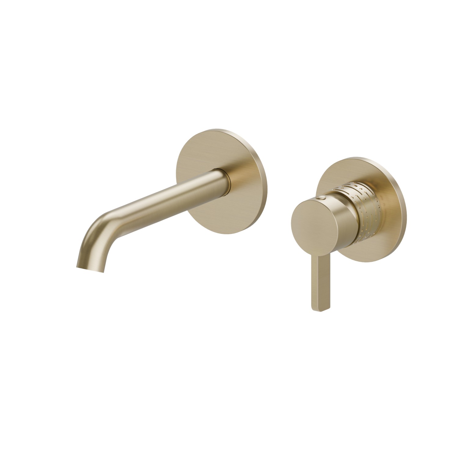 Gruppo miscelatore monocomando a parete per lavabo - finitura PVD Brushed Pale Gold