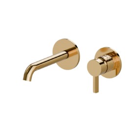 Single lever wall mixer group - finish PVD Glossy Gold