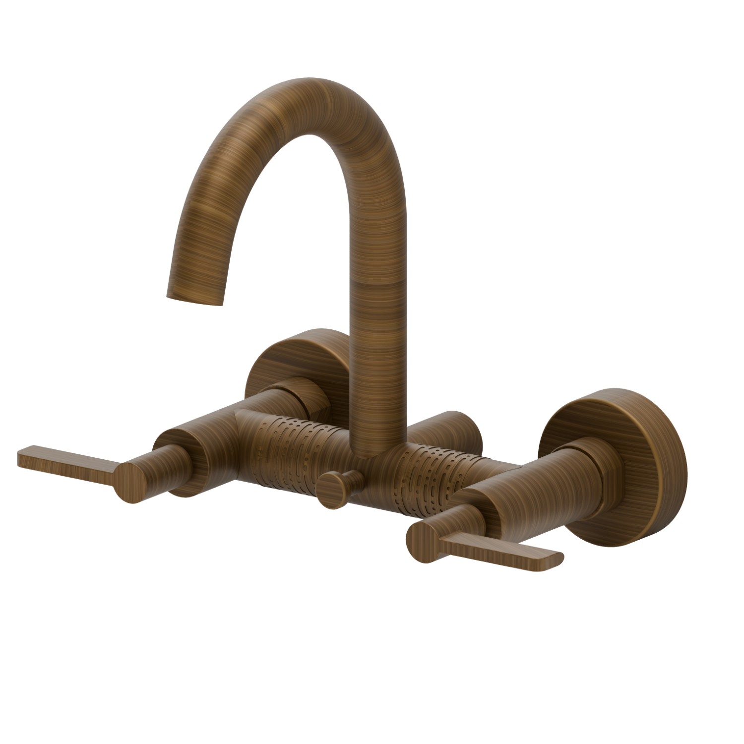 Complete bath group with automatic diverter bath/shower set - finish Groove Bronze