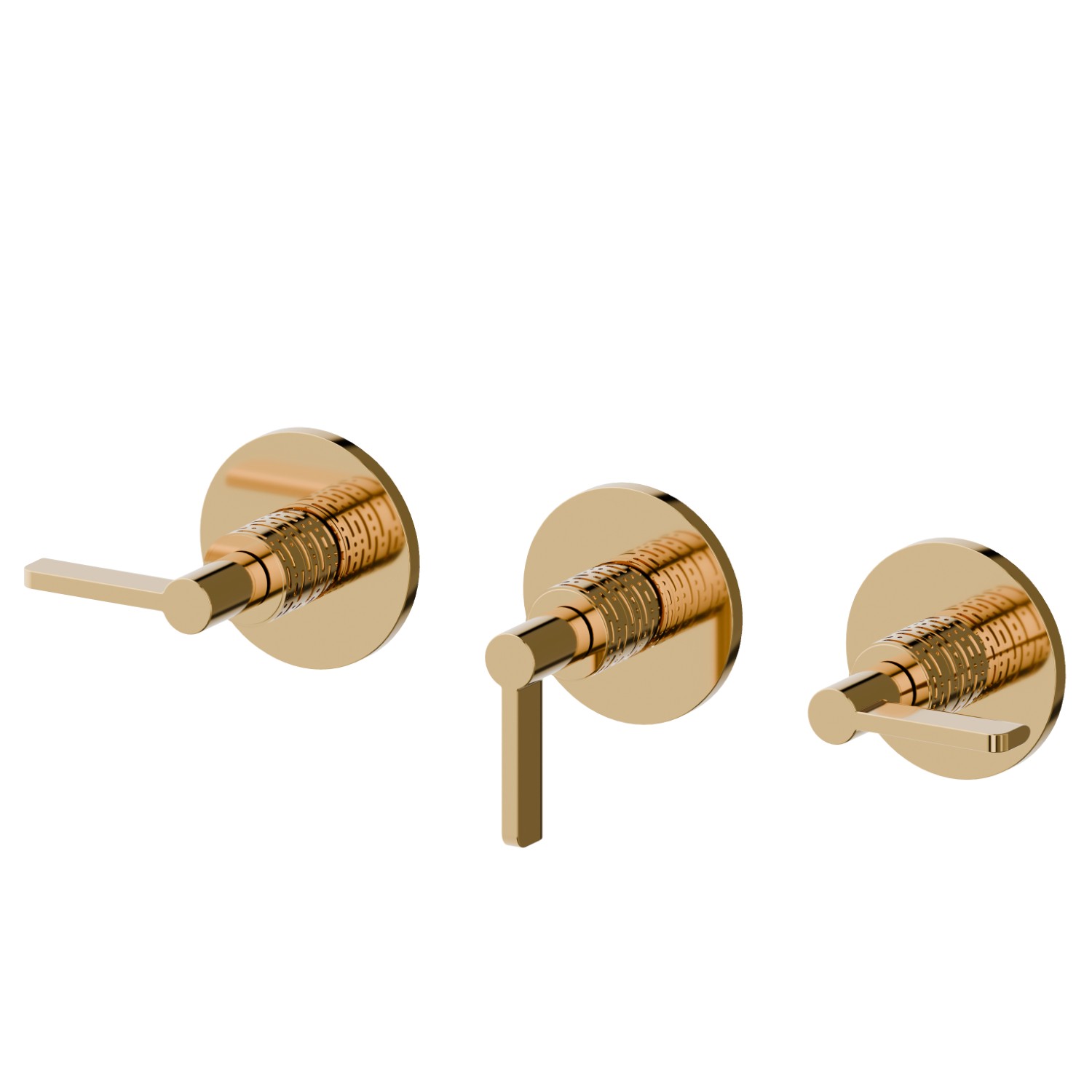 Complete concealed shower group, diverter with 2 ways out, with 1/2” connections - finish PVD Glossy Gold