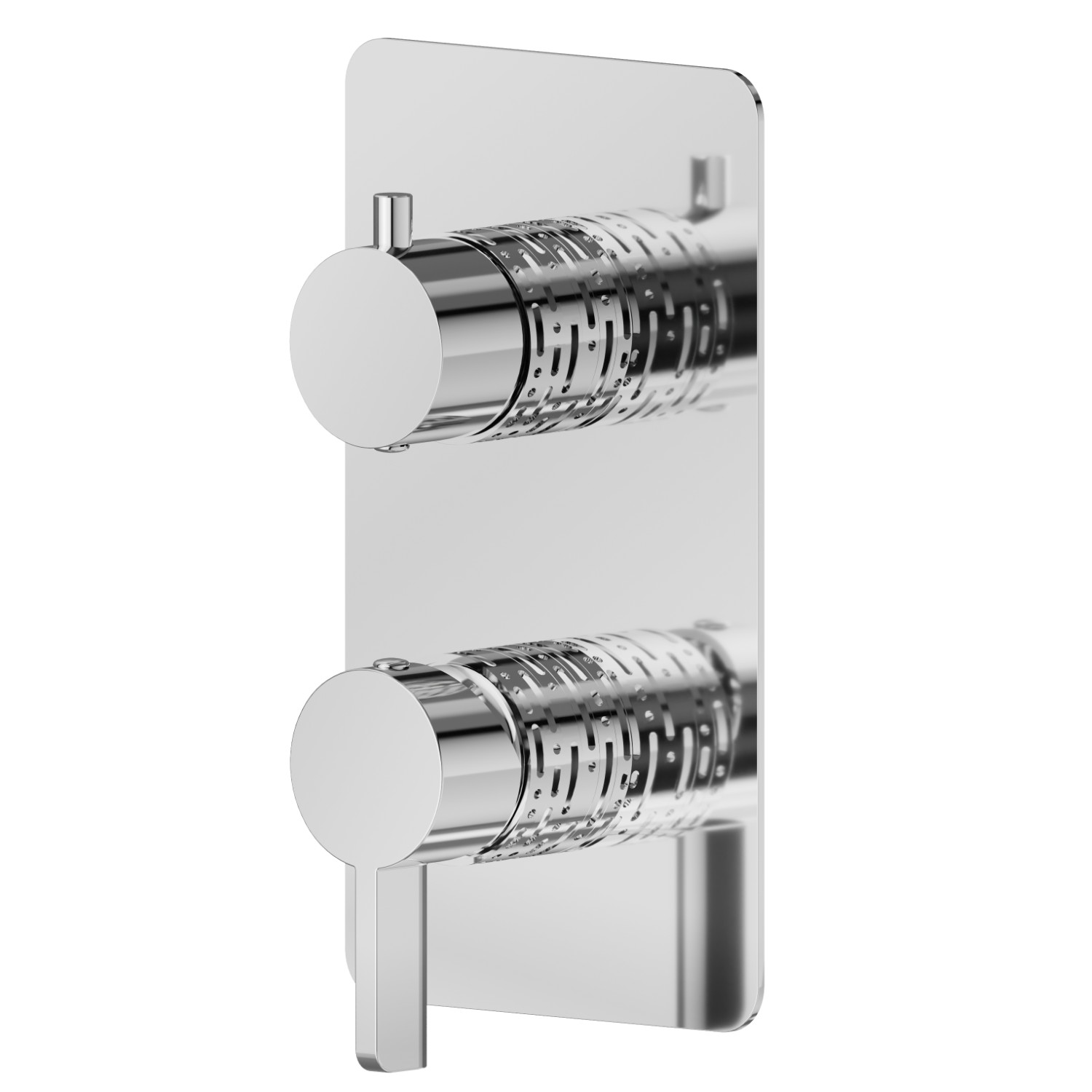 Single lever concealed mixer with 2 ways out mechanical diverter, 1/2” connections. External part. LUXURY - finish Chrome