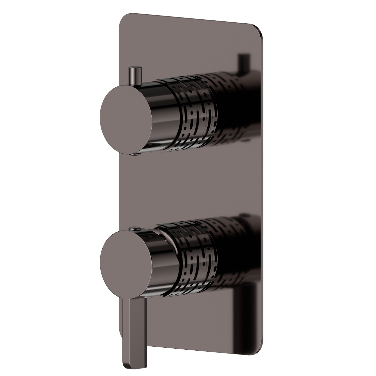 Einbau-einhebelmischer mit mechanischer umstellung mit zwei ausgängen, 1/2” ein- und ausgängen. Außenteil. LUXURY - oberfläche PVD Gun Metal