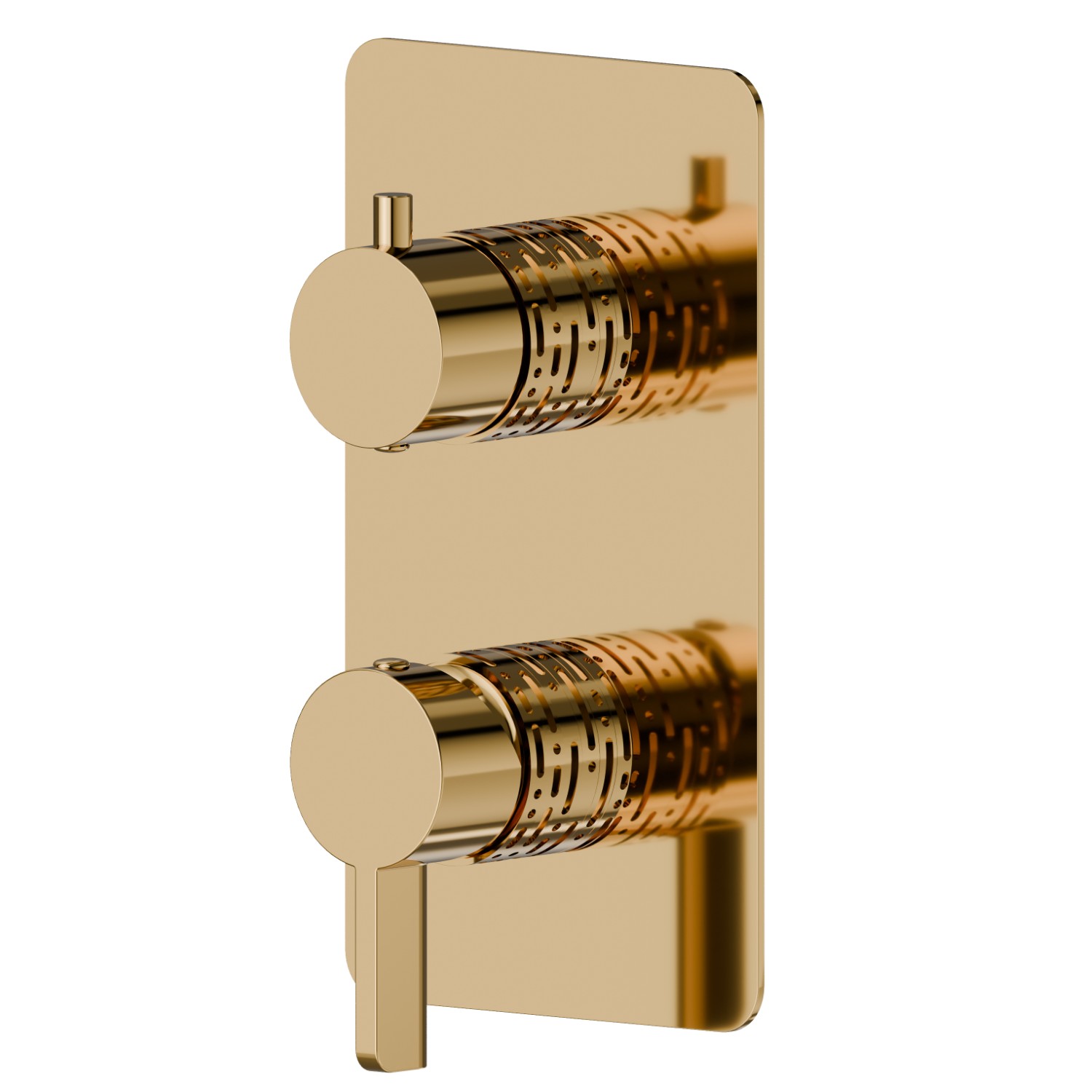 Single lever concealed mixer with 2 ways out mechanical diverter, 1/2” connections. External part. LUXURY - finish PVD Glossy Gold