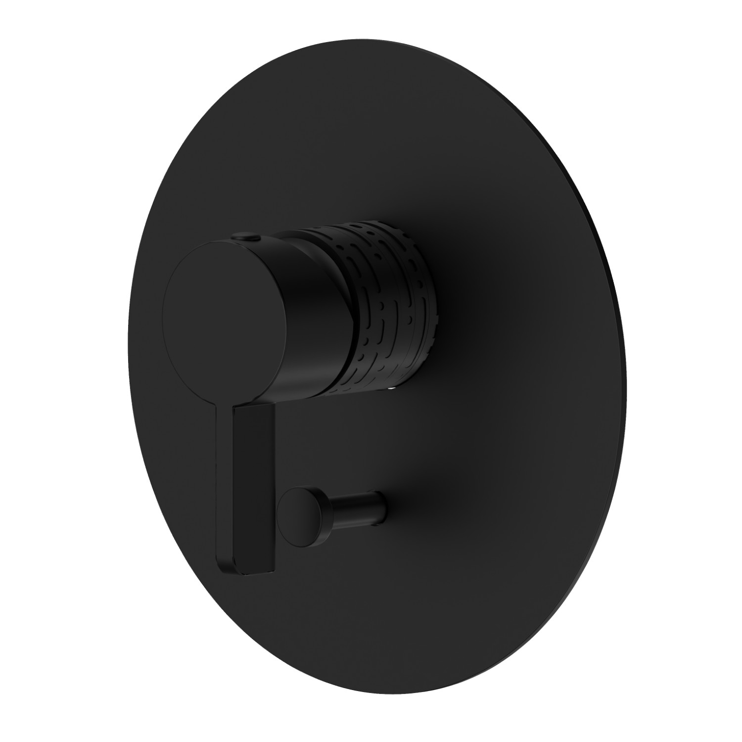 Mitigeur encastré 2 sorties avec inverseur automatique (entrées et sorties de 1/2”). Façade murale. Ø160. LUXURY - finition Matt Black