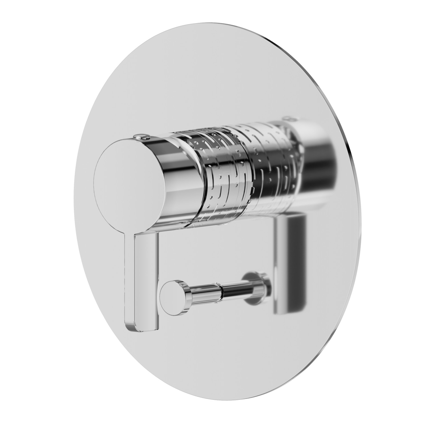 Single lever concealed mixer with 2 ways out automatic diverter, 1/2” connections. External part. Ø160. LUXURY - finish Chrome