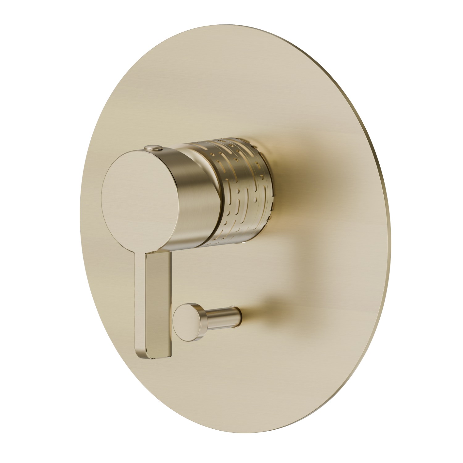 Mitigeur encastré 2 sorties avec inverseur automatique (entrées et sorties de 1/2”). Façade murale. Ø160. LUXURY - finition PVD Brushed Pale Gold