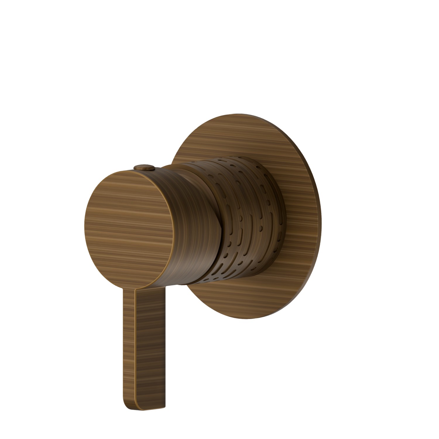 Miscelatore monocomando ad incasso ad una uscita, ingressi ed uscite da 1/2”. Parte sterna. Ø70. LUXURY - finitura Groove Bronze