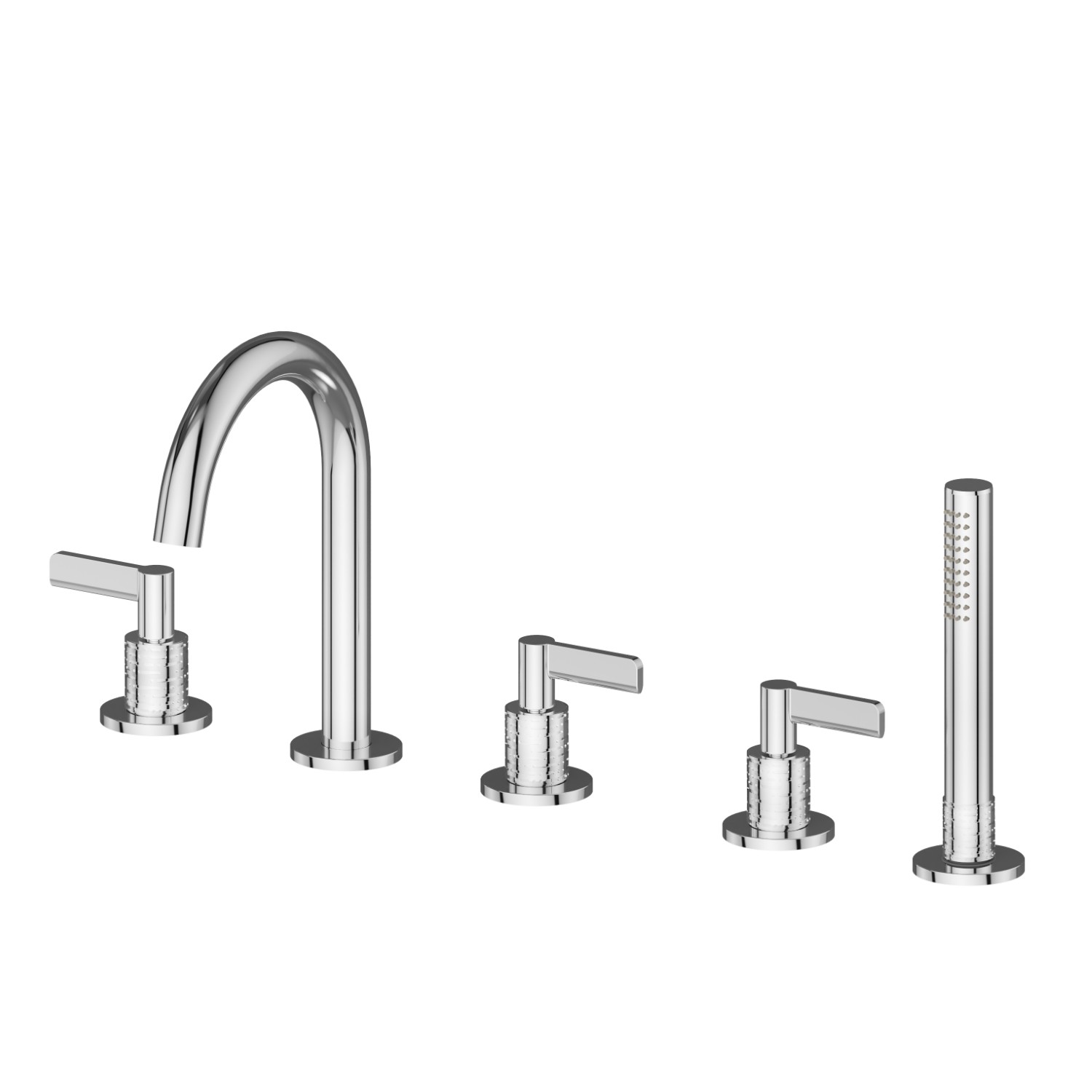 5-hole complete set of deck-mounted mixer - finish Chrome