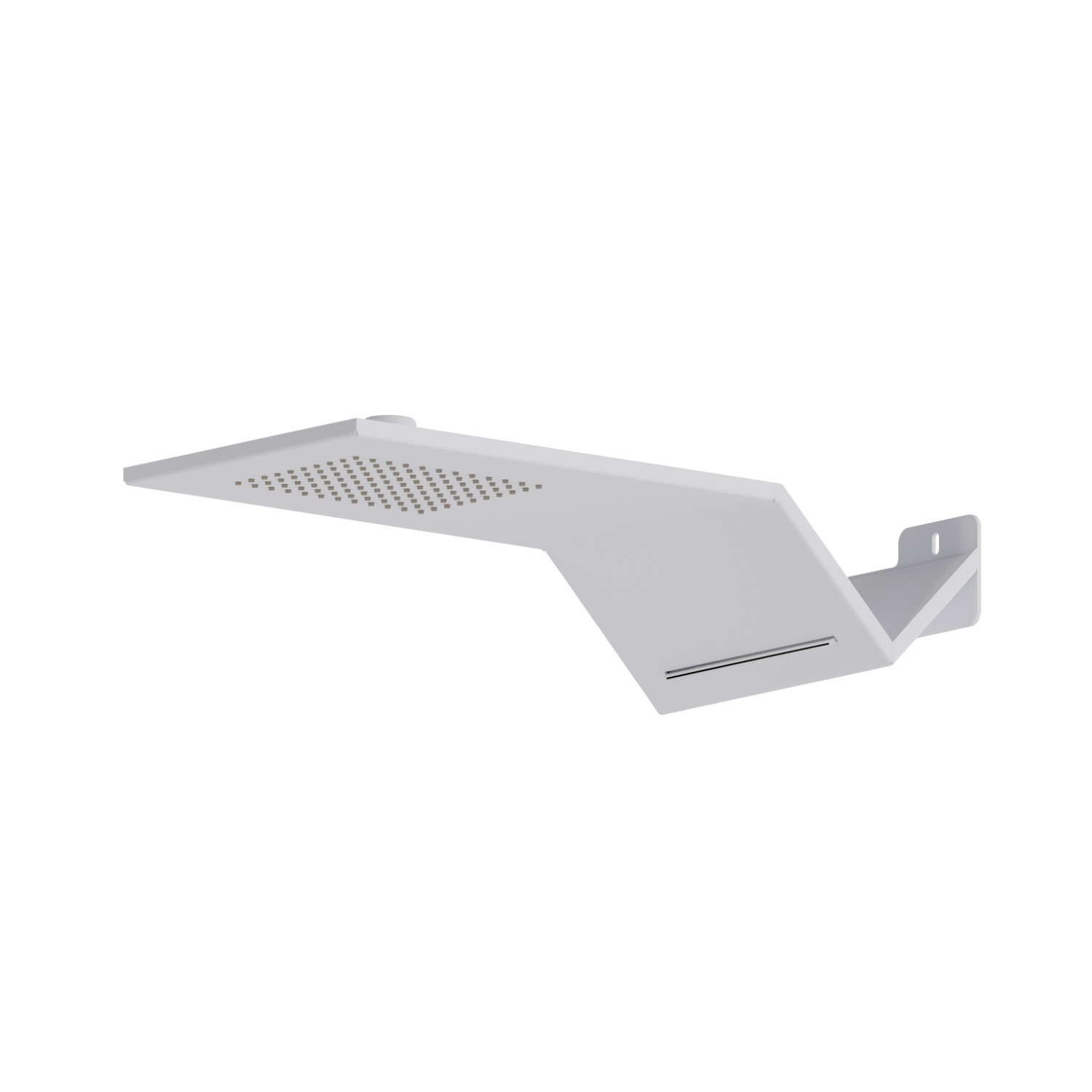 Stainless steel wall-mounted head shower with raining jet and waterfall jet - finish Matt White