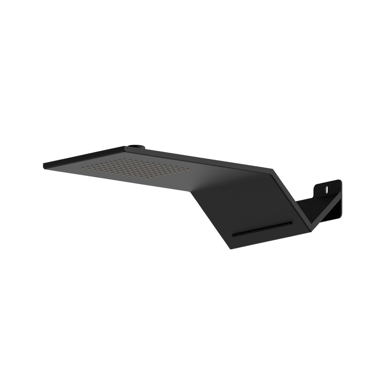 Stainless steel wall-mounted head shower with raining jet and waterfall jet - finish Matt Black