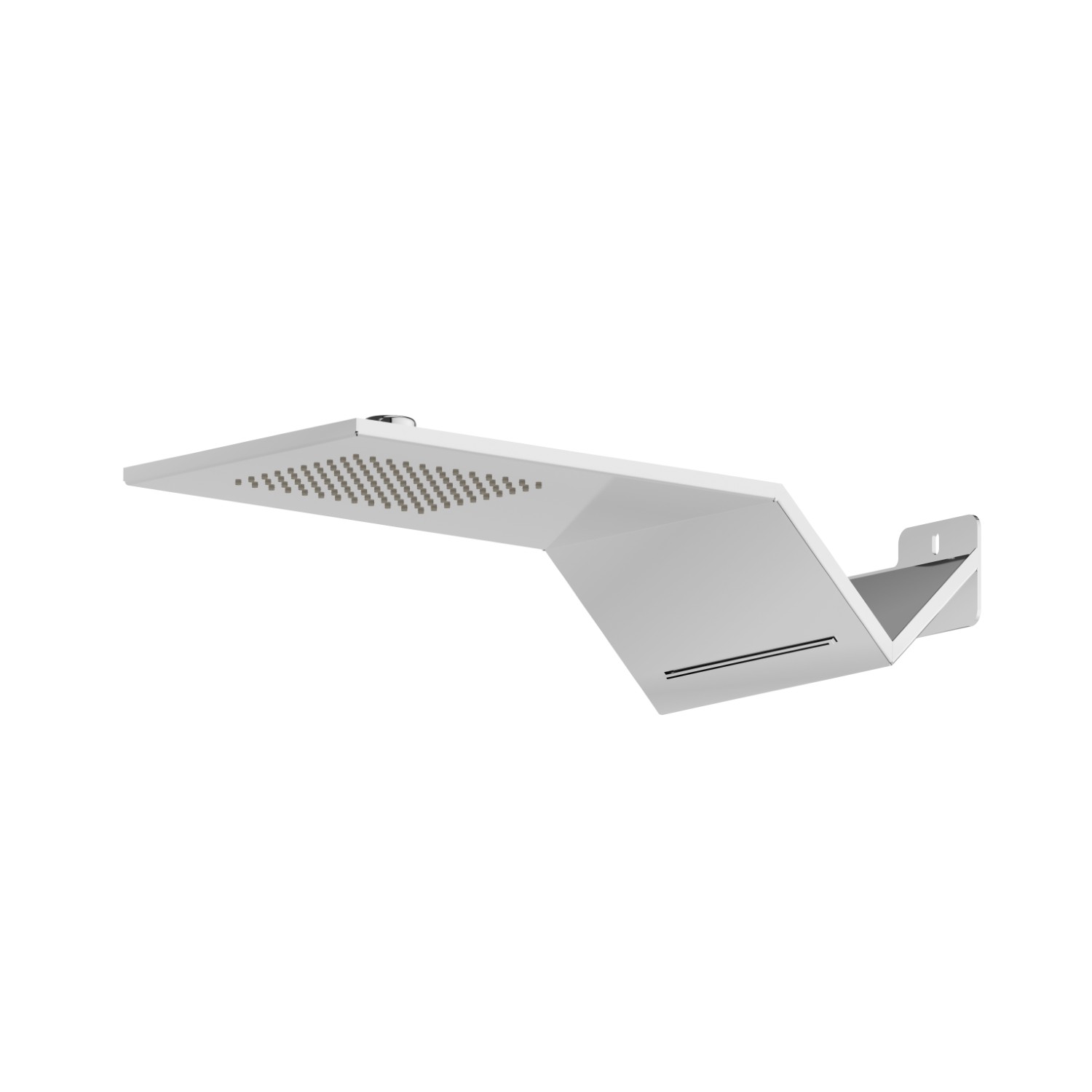 Stainless steel wall-mounted head shower with raining jet and waterfall jet - finish Chrome