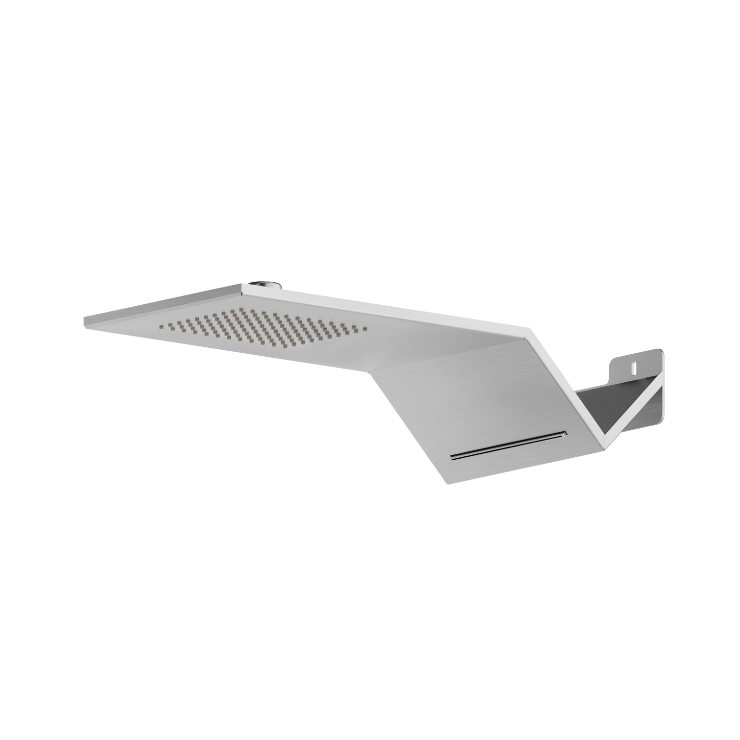Stainless steel wall-mounted head shower with raining jet and waterfall jet - finish Stainless Steel