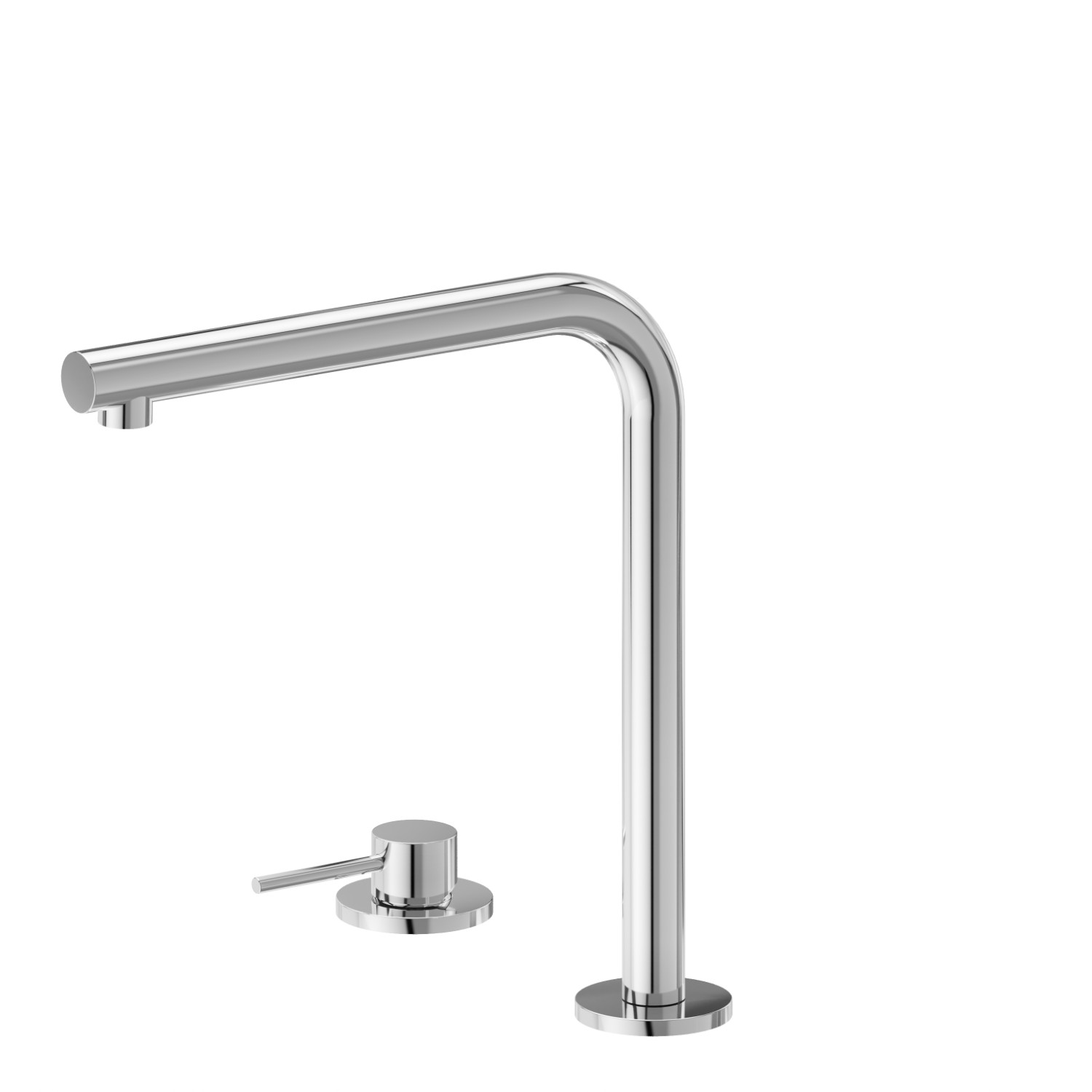Set évier avec mitigeur monocommande et bec L pivotant - finition Chrome