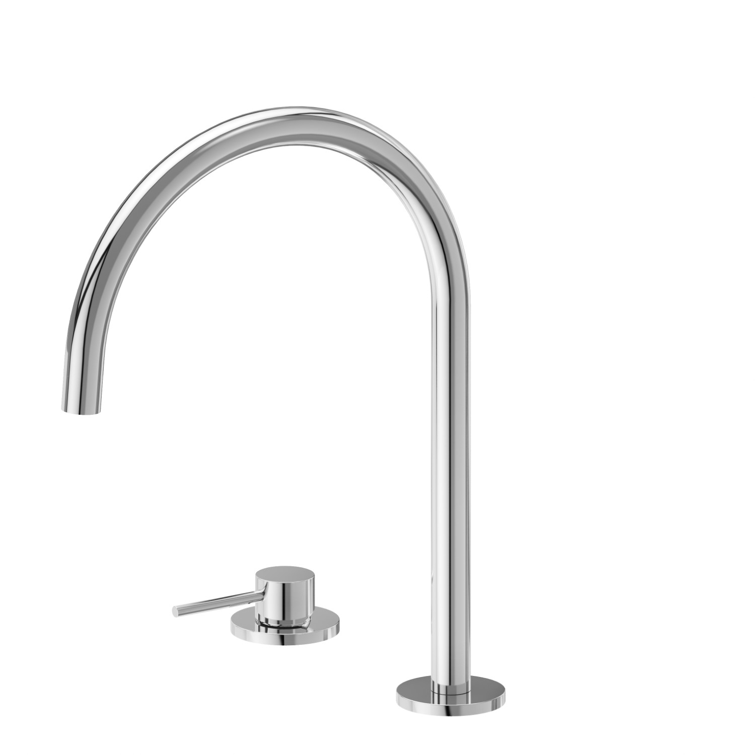 Set évier avec mitigeur monocommande et bec rond pivotant - finition Chrome