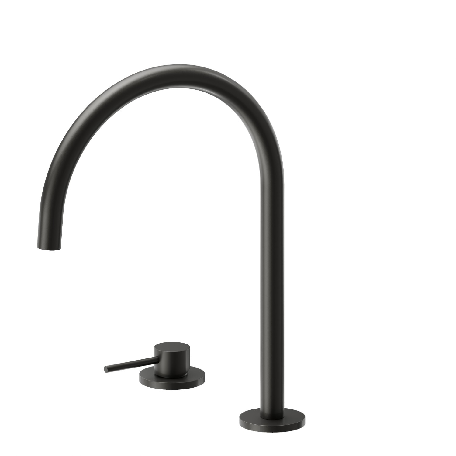 Set évier avec mitigeur monocommande et bec rond pivotant - finition Carbon Satin