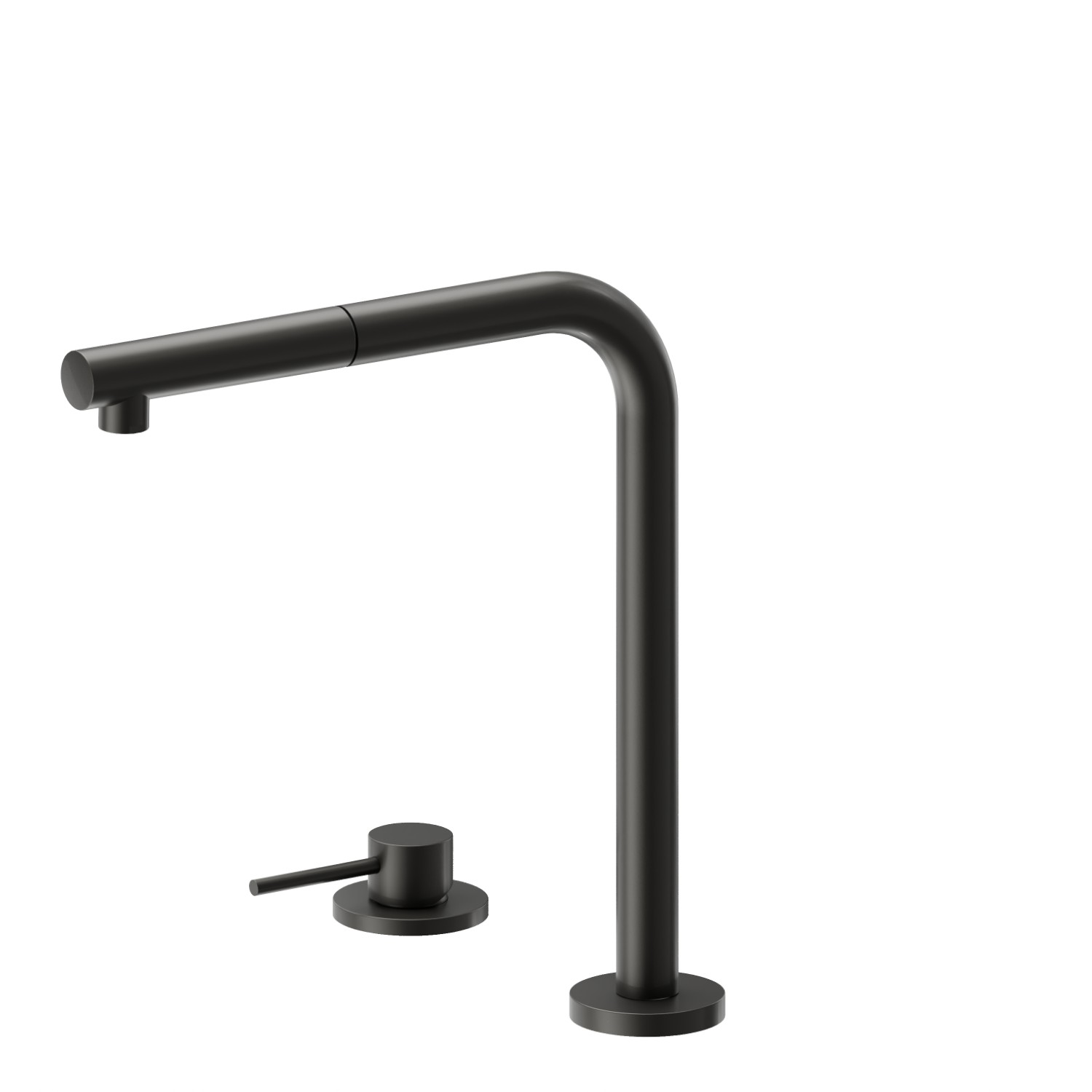 Set per lavello composto da miscelatore monocomando e bocca “L” girevole con doccetta estraibile - finitura Carbon Satin