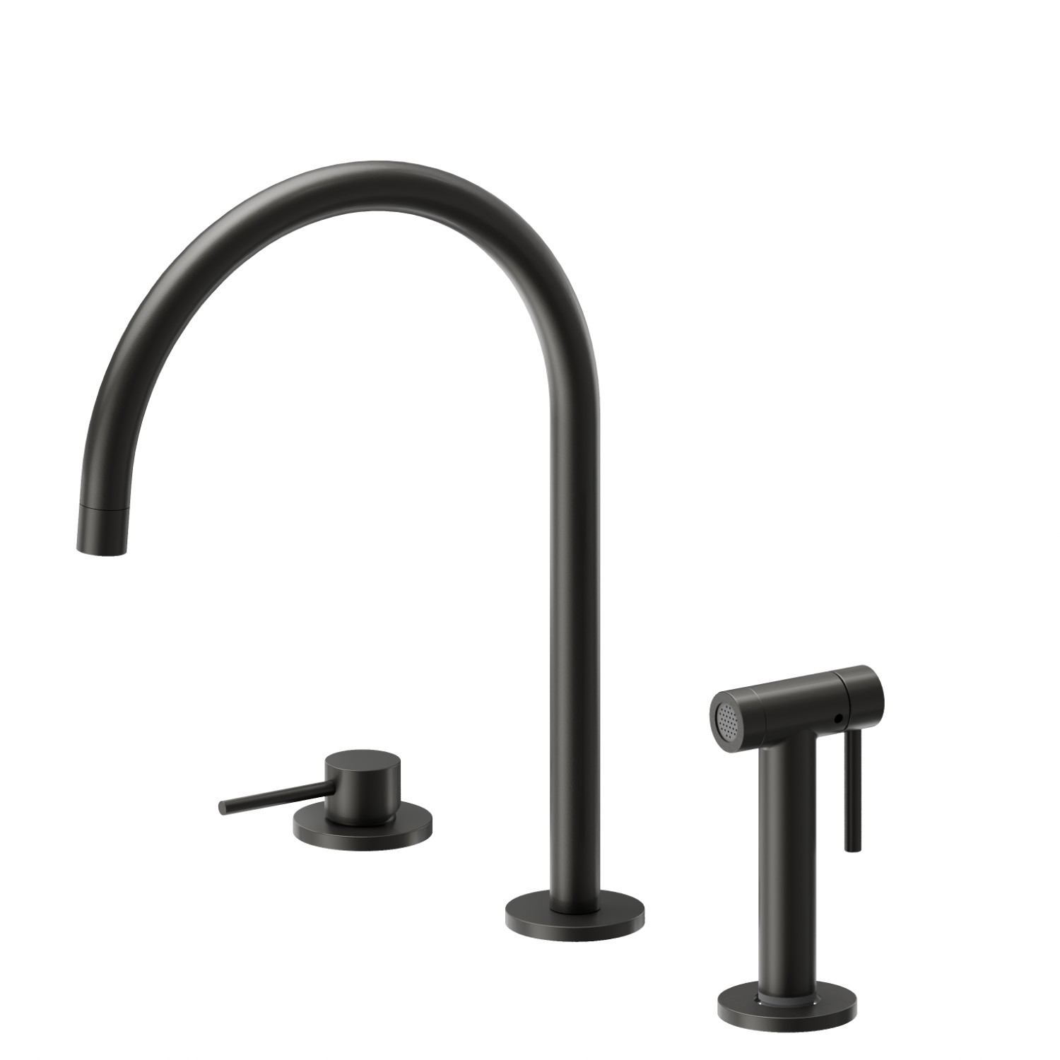 Set per lavello composto da miscelatore monocomando, bocca tonda girevole e doccetta “sidespray” - finitura Carbon Satin