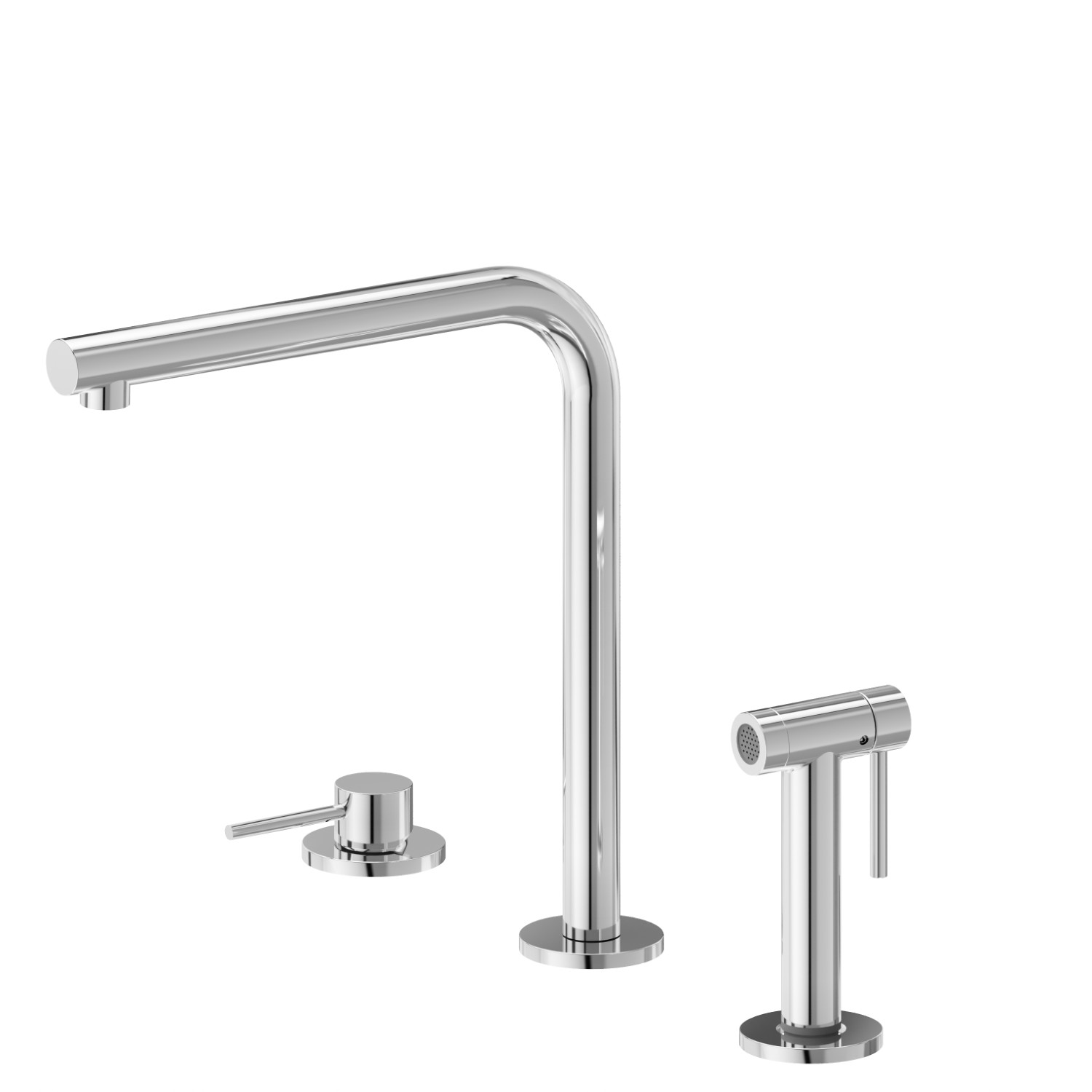 Set per lavello composto da miscelatore monocomando, bocca “L” girevole e doccetta “sidespray” - finitura Cromo