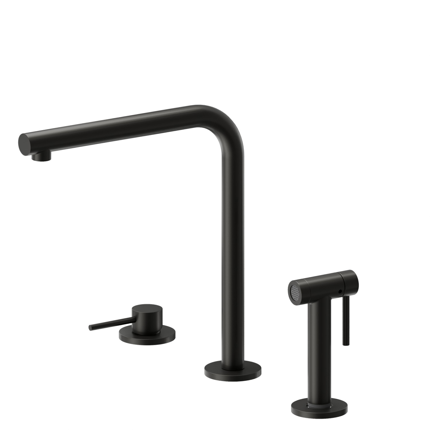 Set per lavello composto da miscelatore monocomando, bocca “L” girevole e doccetta “sidespray” - finitura Carbon Satin