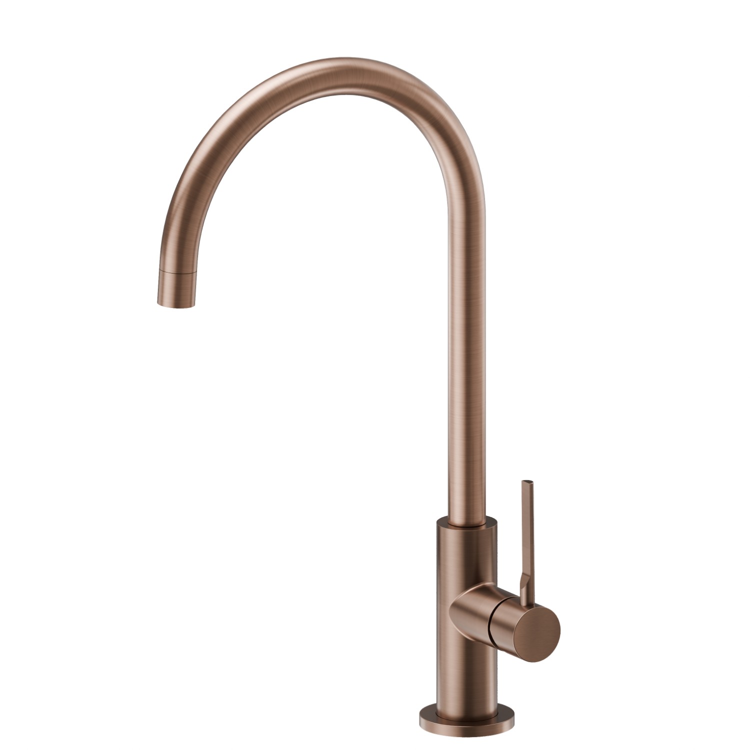 Miscelatore monocomando per lavello con bocca tonda girevole - finitura PVD Brushed Copper Bronze