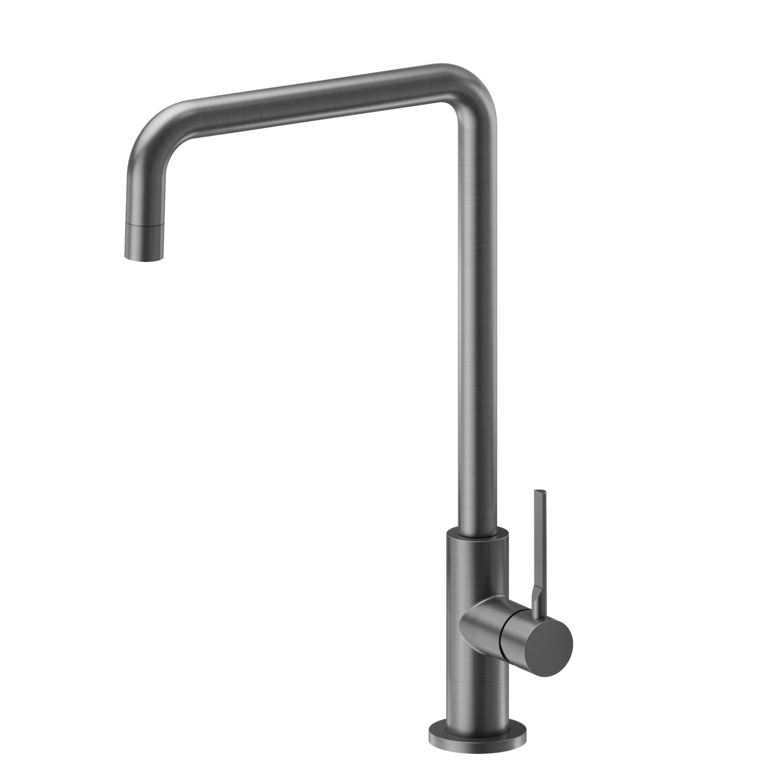 Miscelatore monocomando per lavello con bocca quadra girevole - finitura PVD Brushed Gun Metal