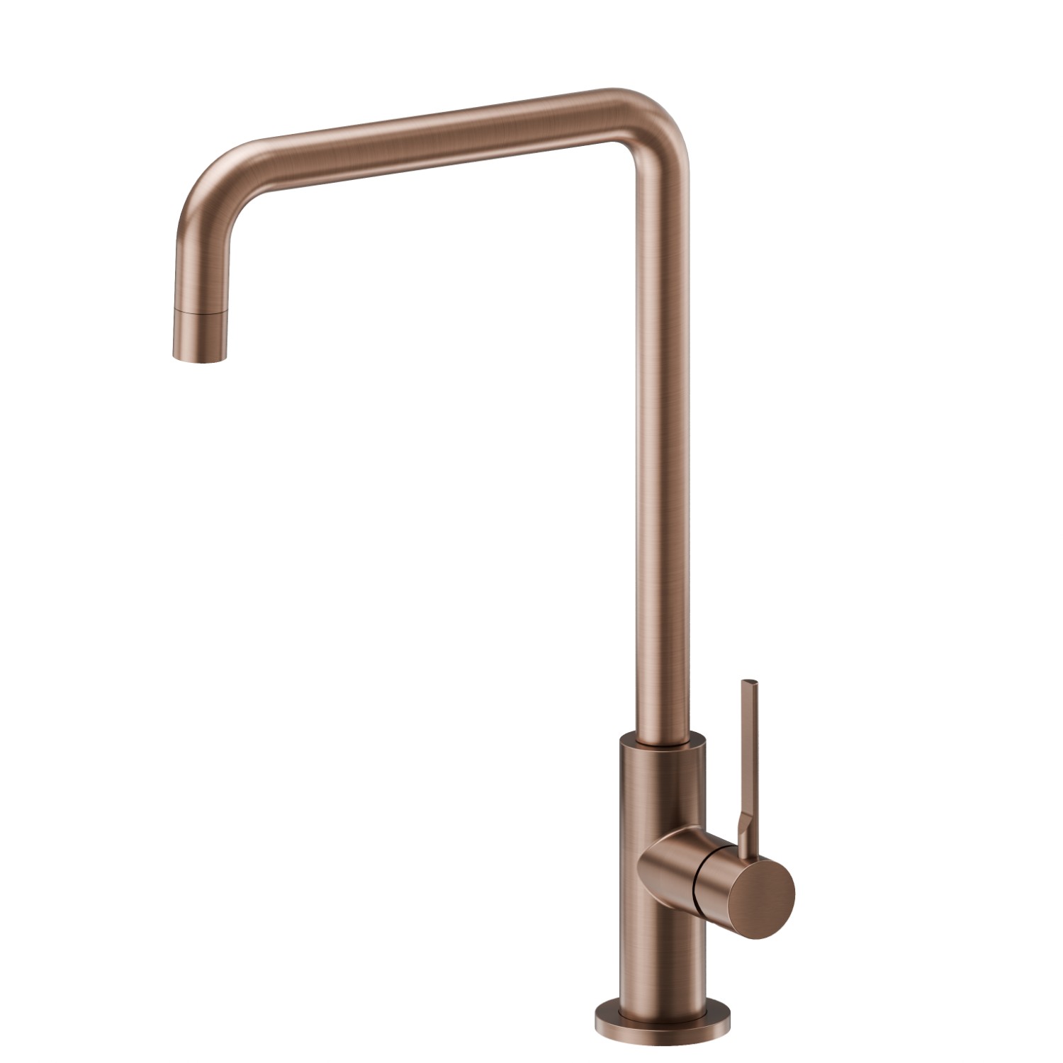 Miscelatore monocomando per lavello con bocca quadra girevole - finitura PVD Brushed Copper Bronze