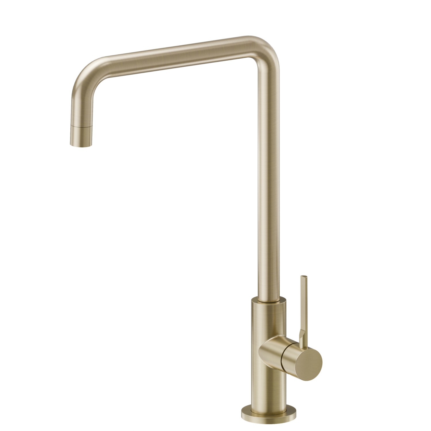 Miscelatore monocomando per lavello con bocca quadra girevole - finitura PVD Brushed Pale Gold