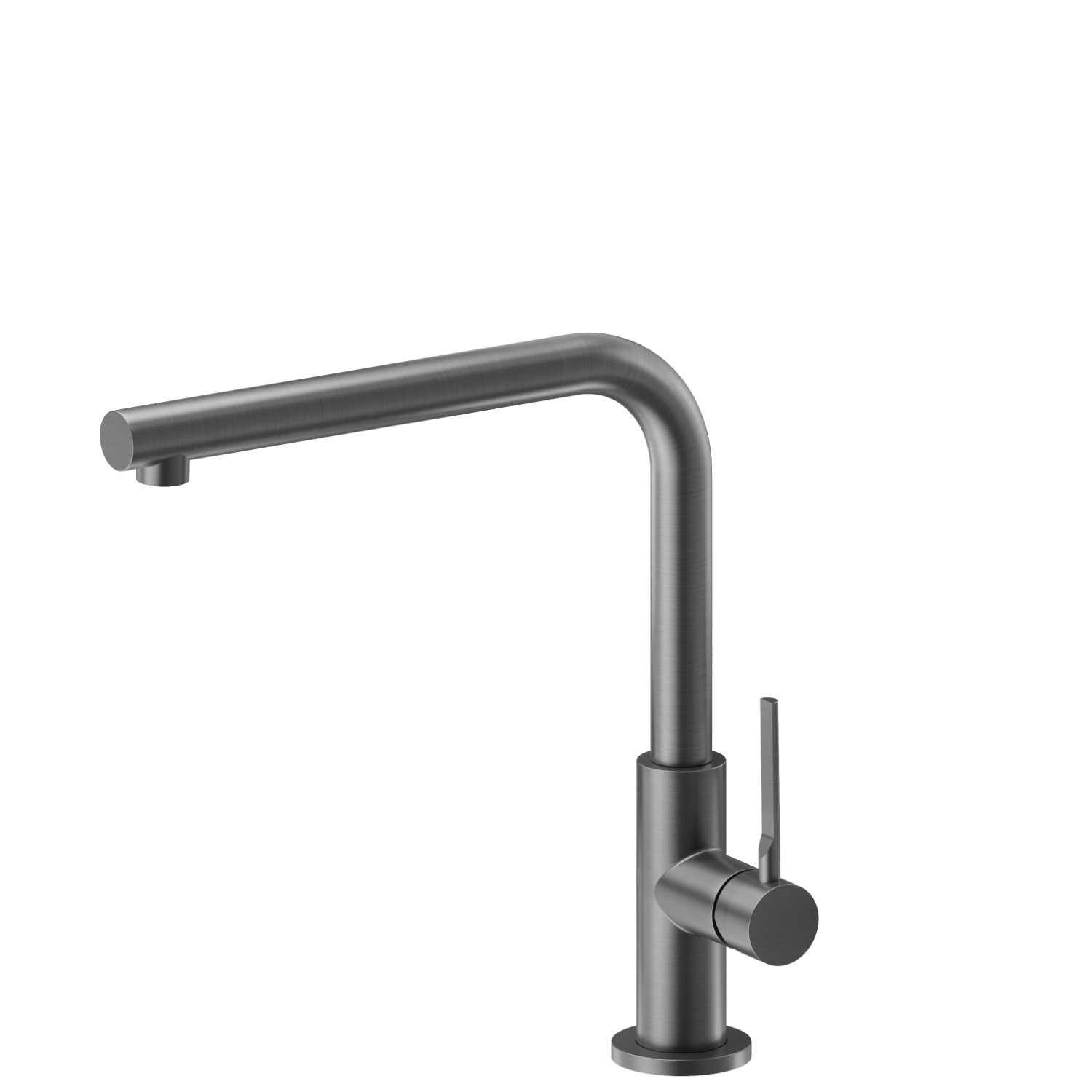 Single-lever sink mixer with L swivel spout - finish PVD Brushed Gun Metal