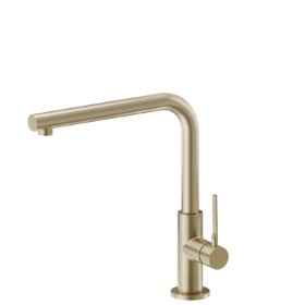Single-lever sink mixer with L swivel spout - finish PVD Brushed Pale Gold