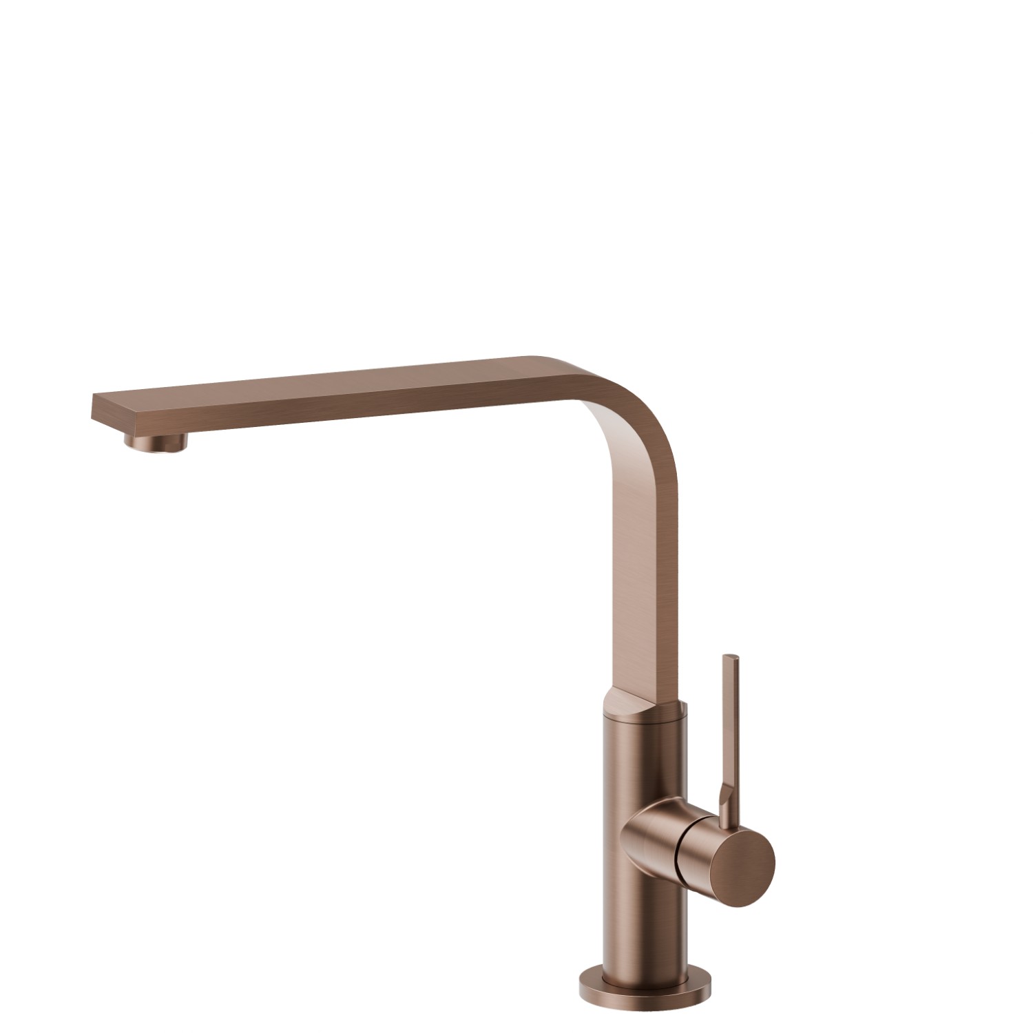 Miscelatore monocomando per lavello con bocca “L” girevole - finitura PVD Brushed Copper Bronze