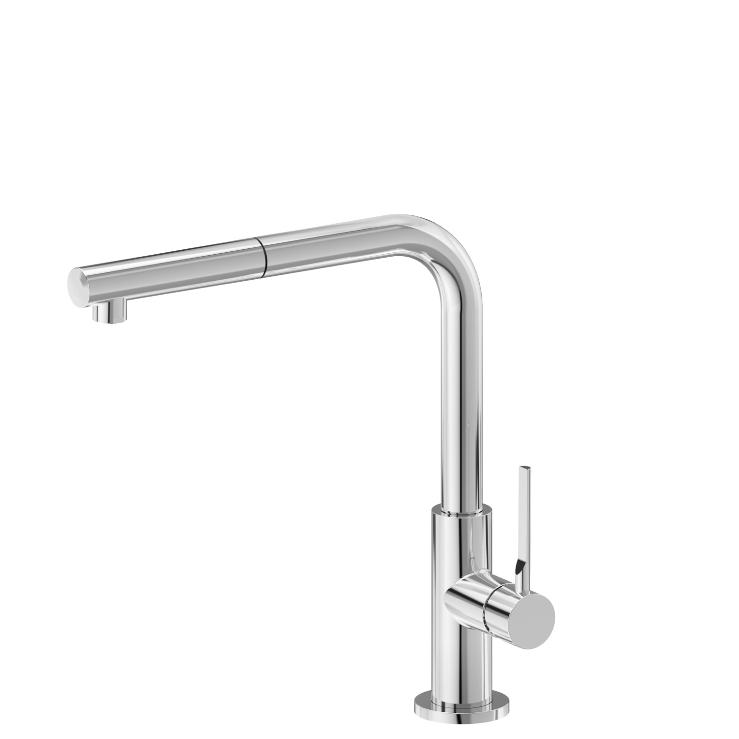 Einhebel-Spültischmischer mit schwenkbarem L-Auslauf und ausziehbarer Handbrause - oberfläche Chrom