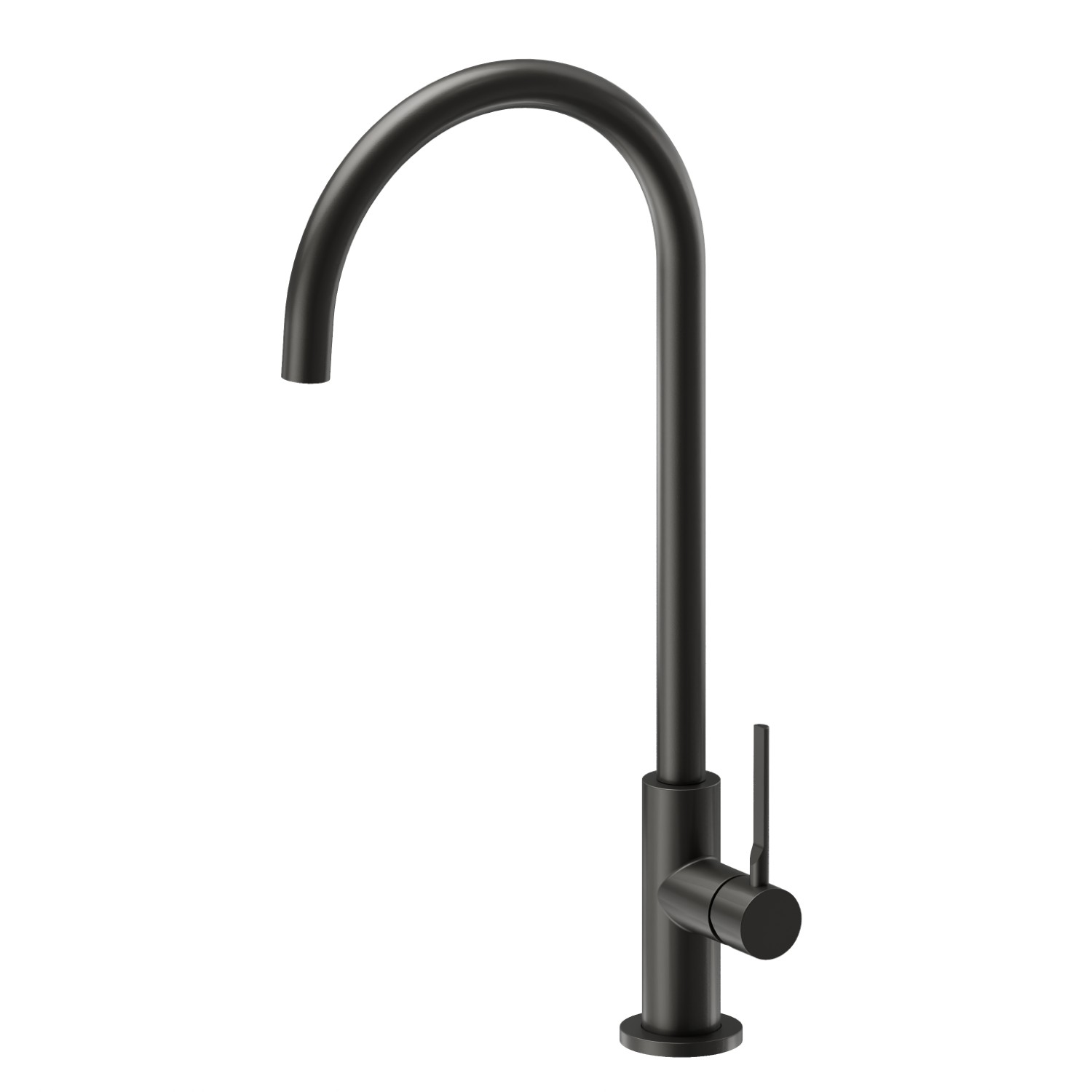 Miscelatore monocomando per lavello con bocca alta tonda girevole - finitura Carbon Satin