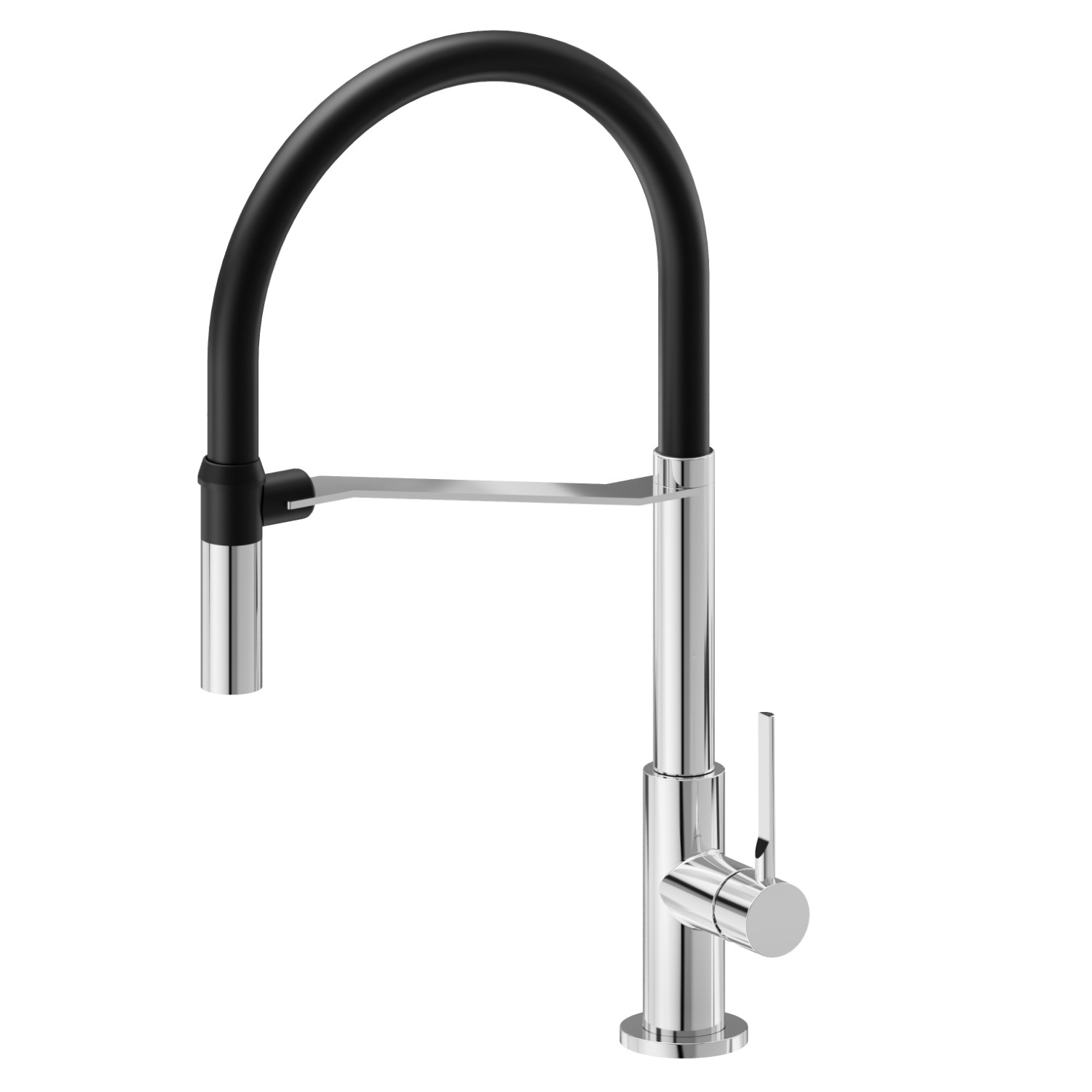 Miscelatore monocomando “semiprofessionale” per lavello con bocca girevole e orientabile - finitura Chrome - Matt Black