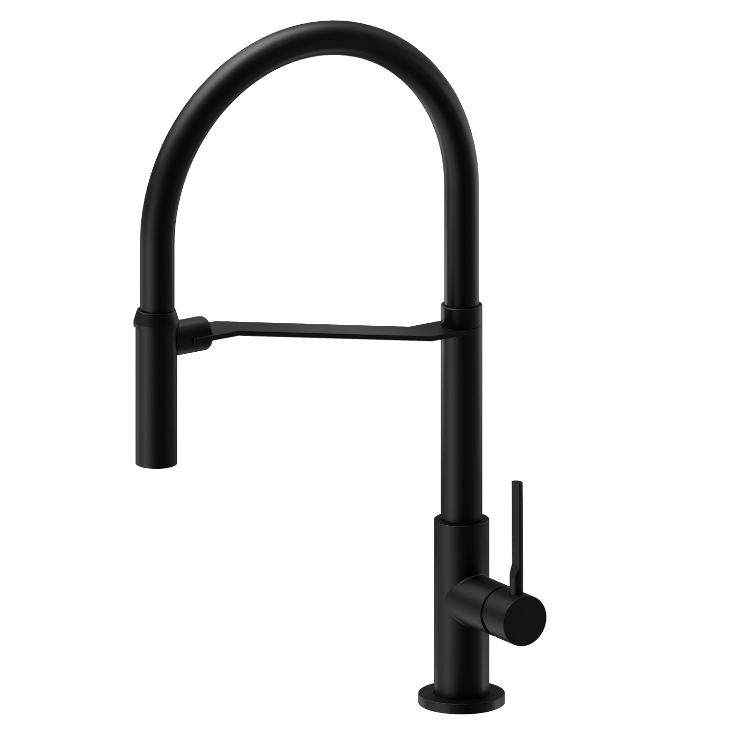 Miscelatore monocomando “semiprofessionale” per lavello con bocca girevole e orientabile - finitura Brushed Nickel + Matt black