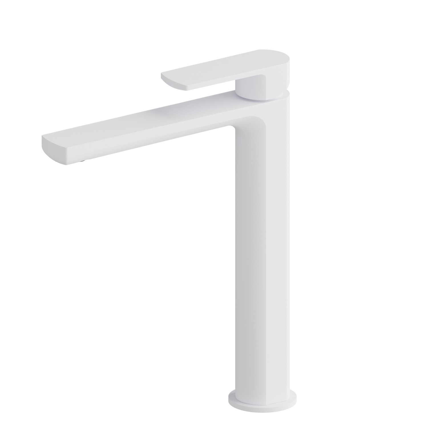 Single lever basin mixer, high version, for above counter basin - finish Matt White