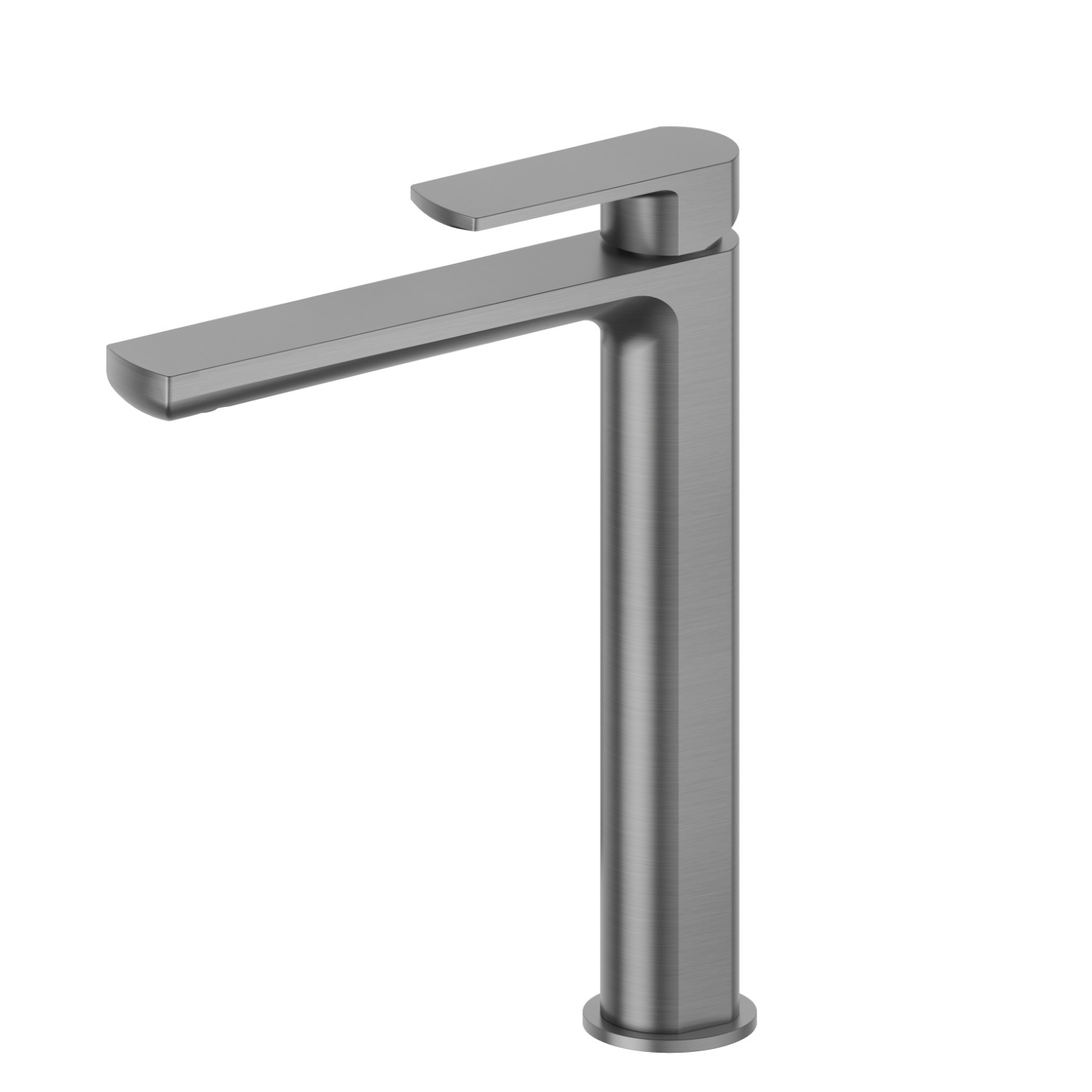 Miscelatore monocomando versione alta per lavabo da appoggio - finitura PVD Brushed Gun Metal