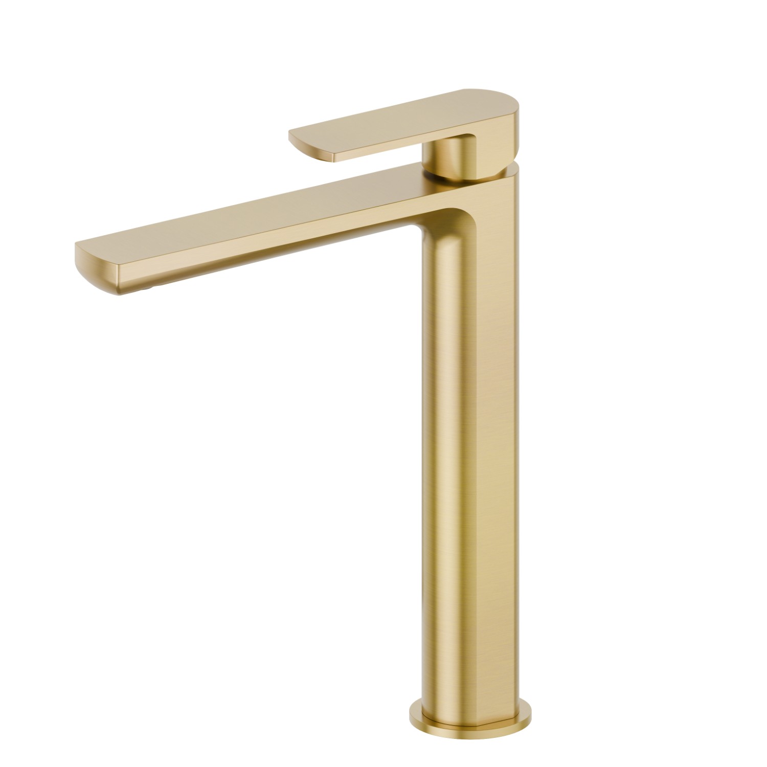 Single lever basin mixer, high version, for above counter basin - finish PVD Brushed Gold