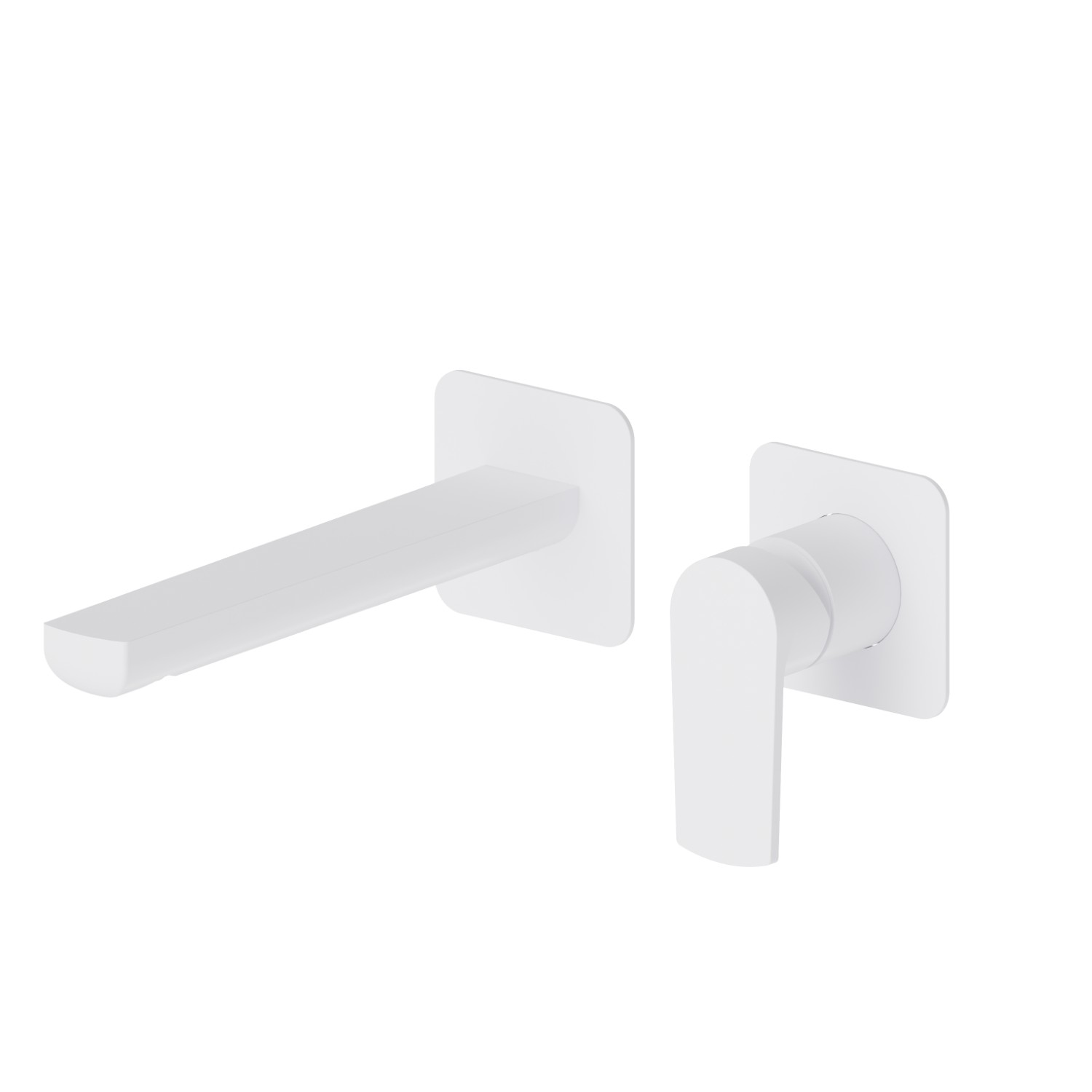 Single lever wall mixer group.  Ø75 - finish Matt White
