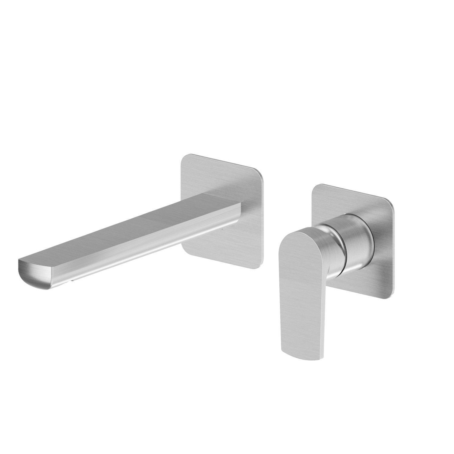 Single lever wall mixer group.  Ø75 - finish PVD Brushed steel