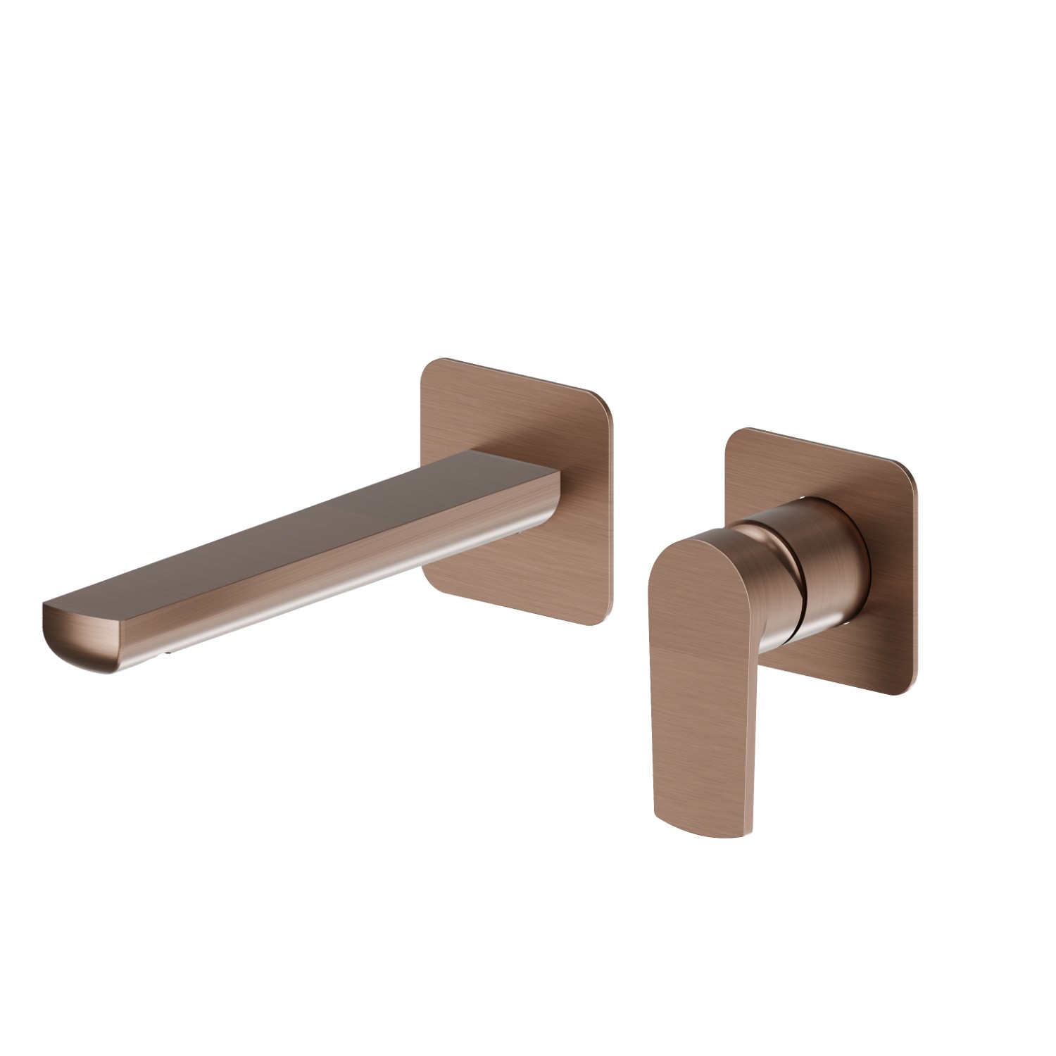 Single lever wall mixer group.  Ø75 - finish PVD Brushed Copper Bronze