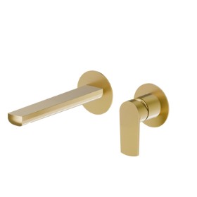 Single lever wall mixer group - finish PVD Brushed Gold