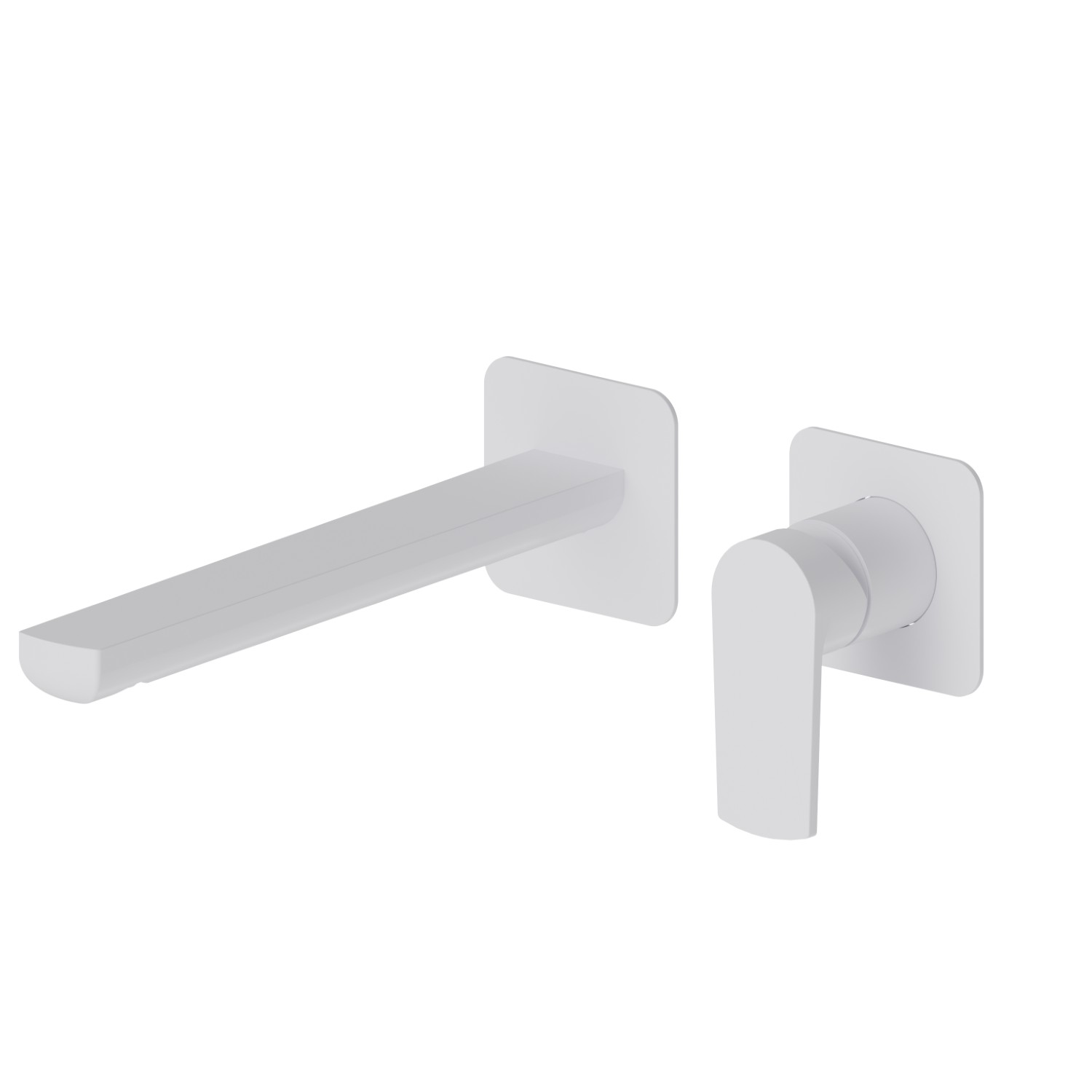 Single lever wall mixer group without pop-up waste set. Ø75 - finish Matt White