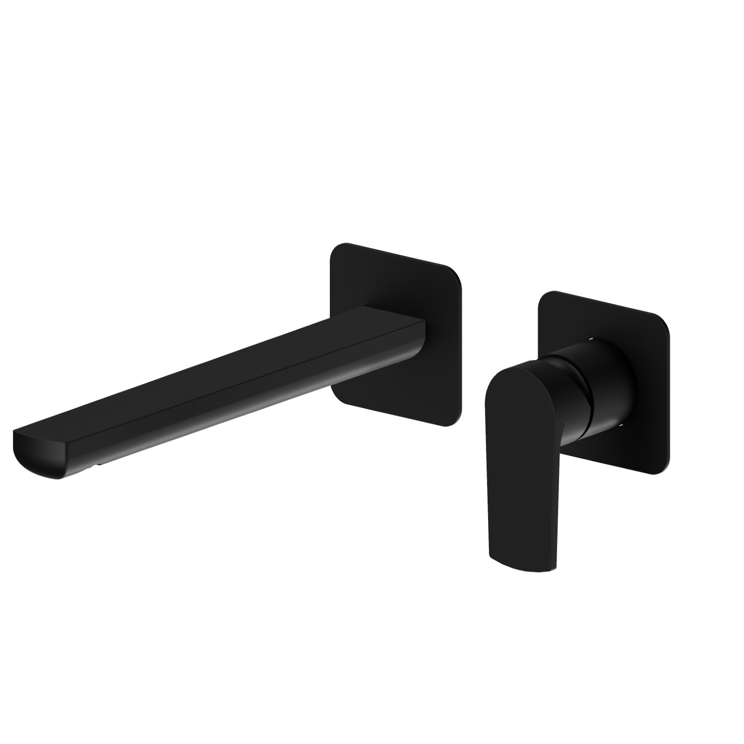 Single lever wall mixer group without pop-up waste set. Ø75 - finish Matt Black