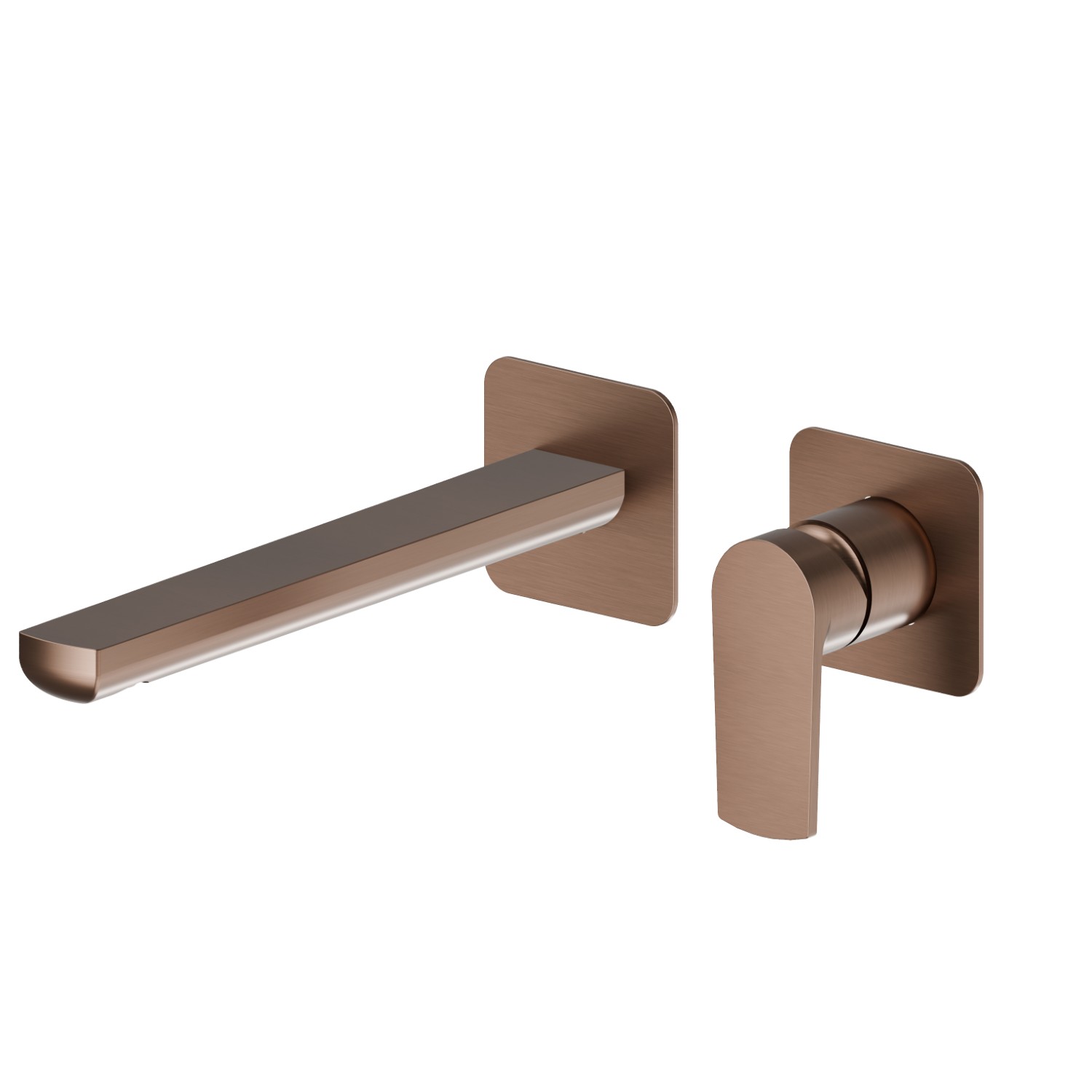 Single lever wall mixer group without pop-up waste set. Ø75 - finish PVD Brushed Copper Bronze