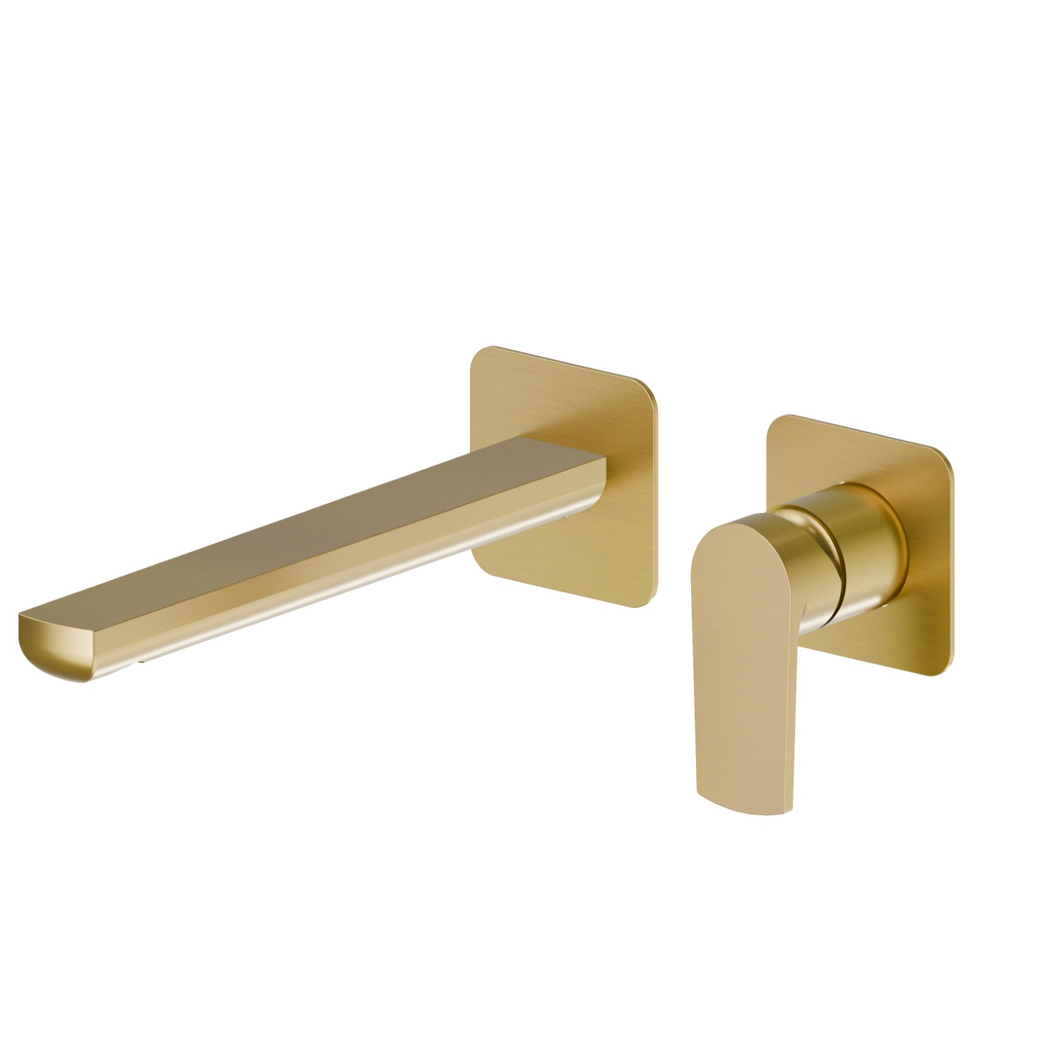 Single lever wall mixer group without pop-up waste set. Ø75 - finish PVD Brushed Gold