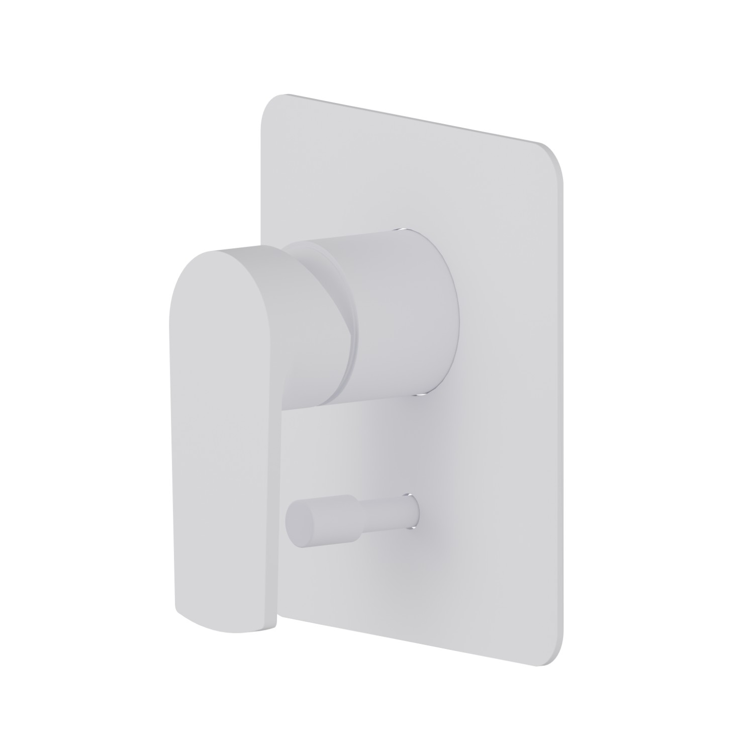 Single lever concealed mixer with 2 ways out automatic diverter, 1/2” connections. External part - finish Matt White