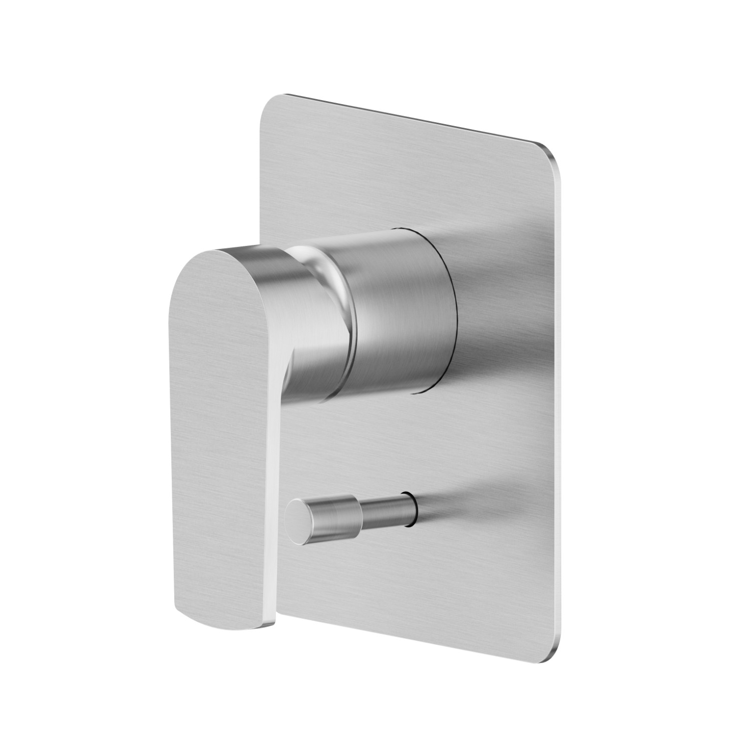 Miscelatore monocomando ad incasso con deviatore automatico a 2 uscite. Parte esterna. Ingressi ed uscite da 1/2” - finitura PVD Acciaio Spazzolato