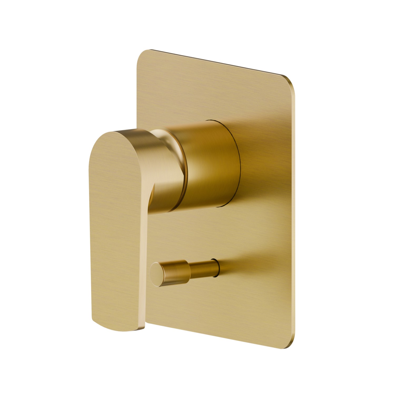 Single lever concealed mixer with 2 ways out automatic diverter, 1/2” connections. External part - finish PVD Brushed Gold