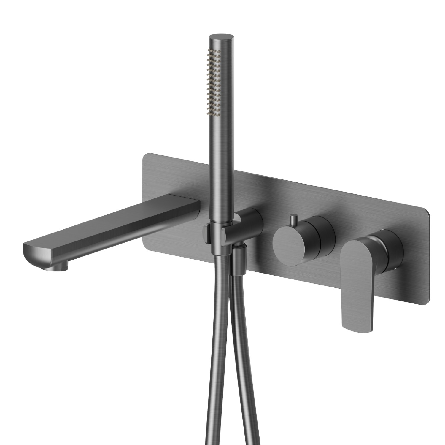 Groupe de baignoire mural - finition PVD Brushed Gun Metal